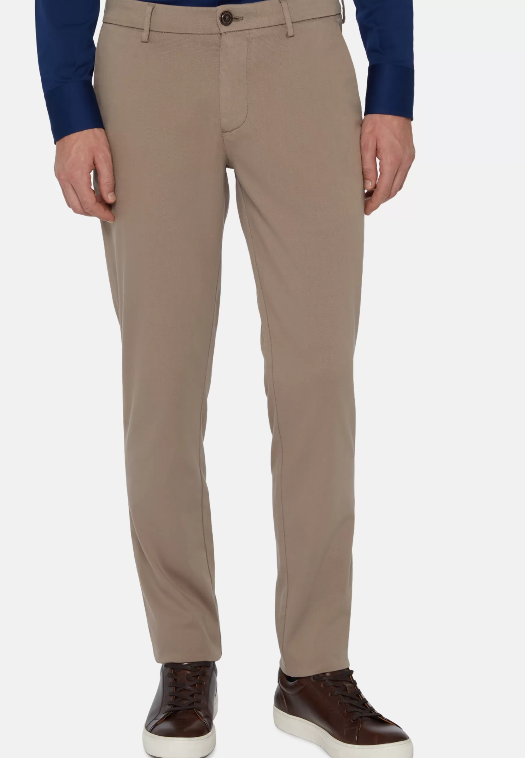 Pants^Boggi Milano Stretch Cotton/Tencel Trousers Taupe