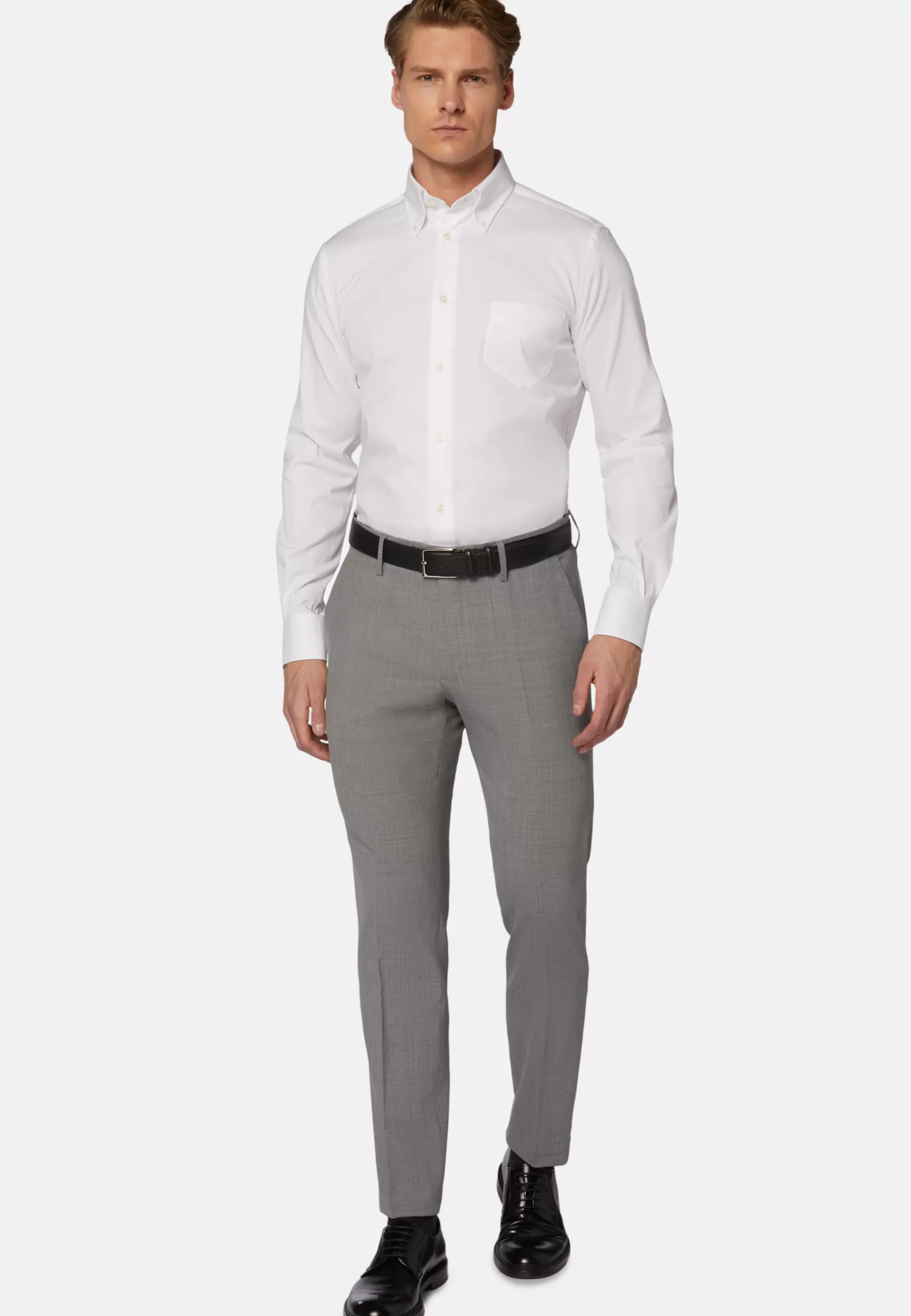 Dress Shirts | Must-Have^Boggi Milano Stretch P.Point Boston Collar Shirt Regular Fit White