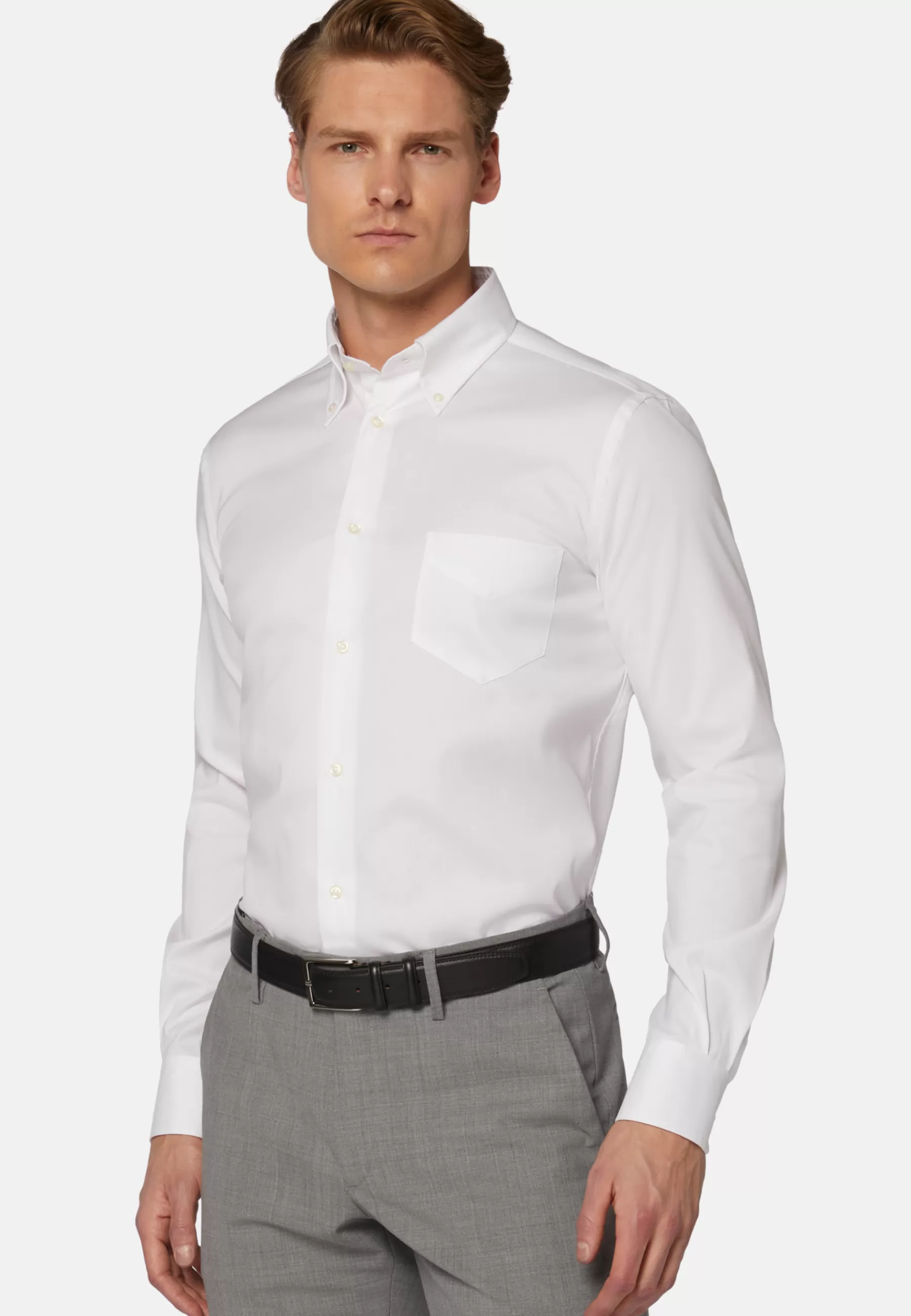 Dress Shirts | Must-Have^Boggi Milano Stretch P.Point Boston Collar Shirt Regular Fit White