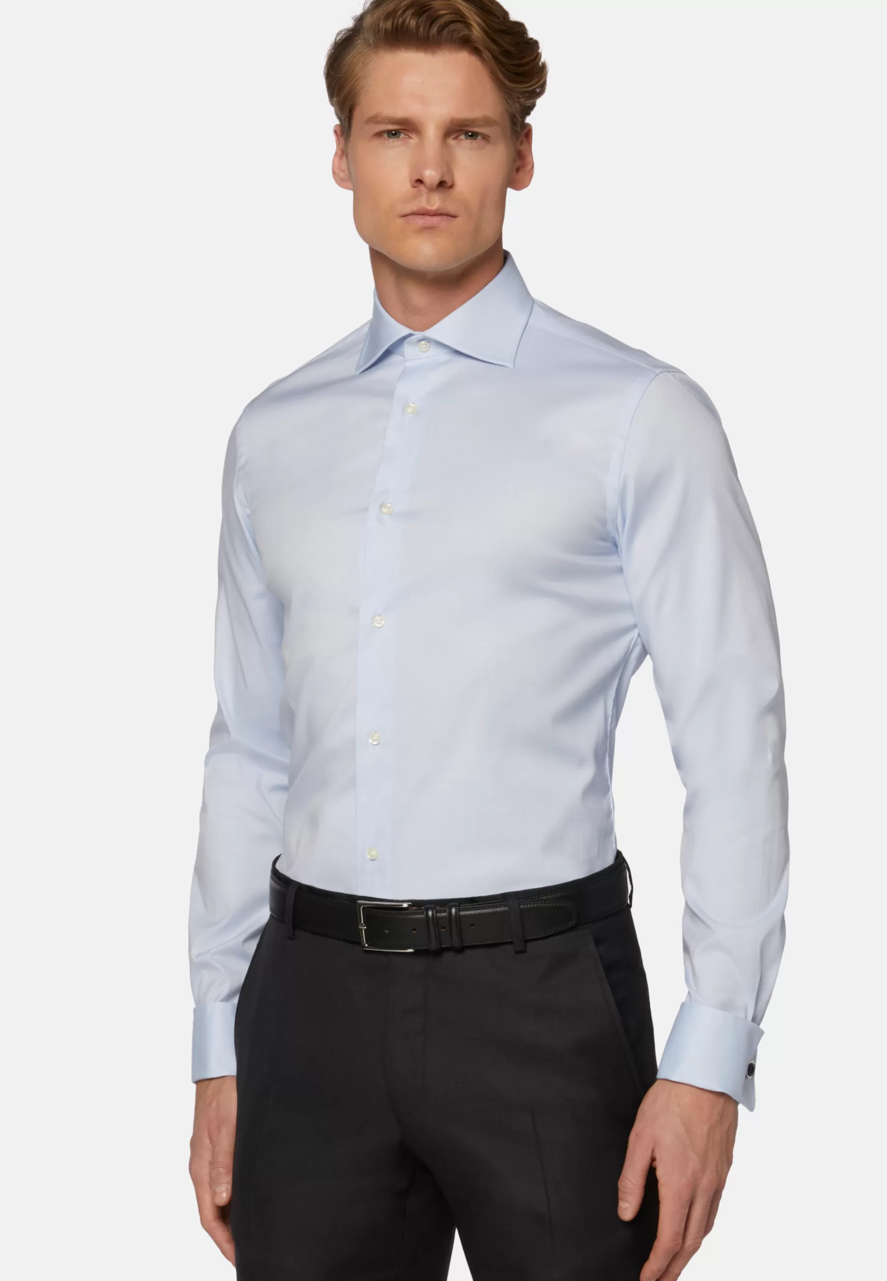 Dress Shirts | Must-Have^Boggi Milano Stretch P.Point D.Cuff Windsor Collar Shirt Slim F Light blue