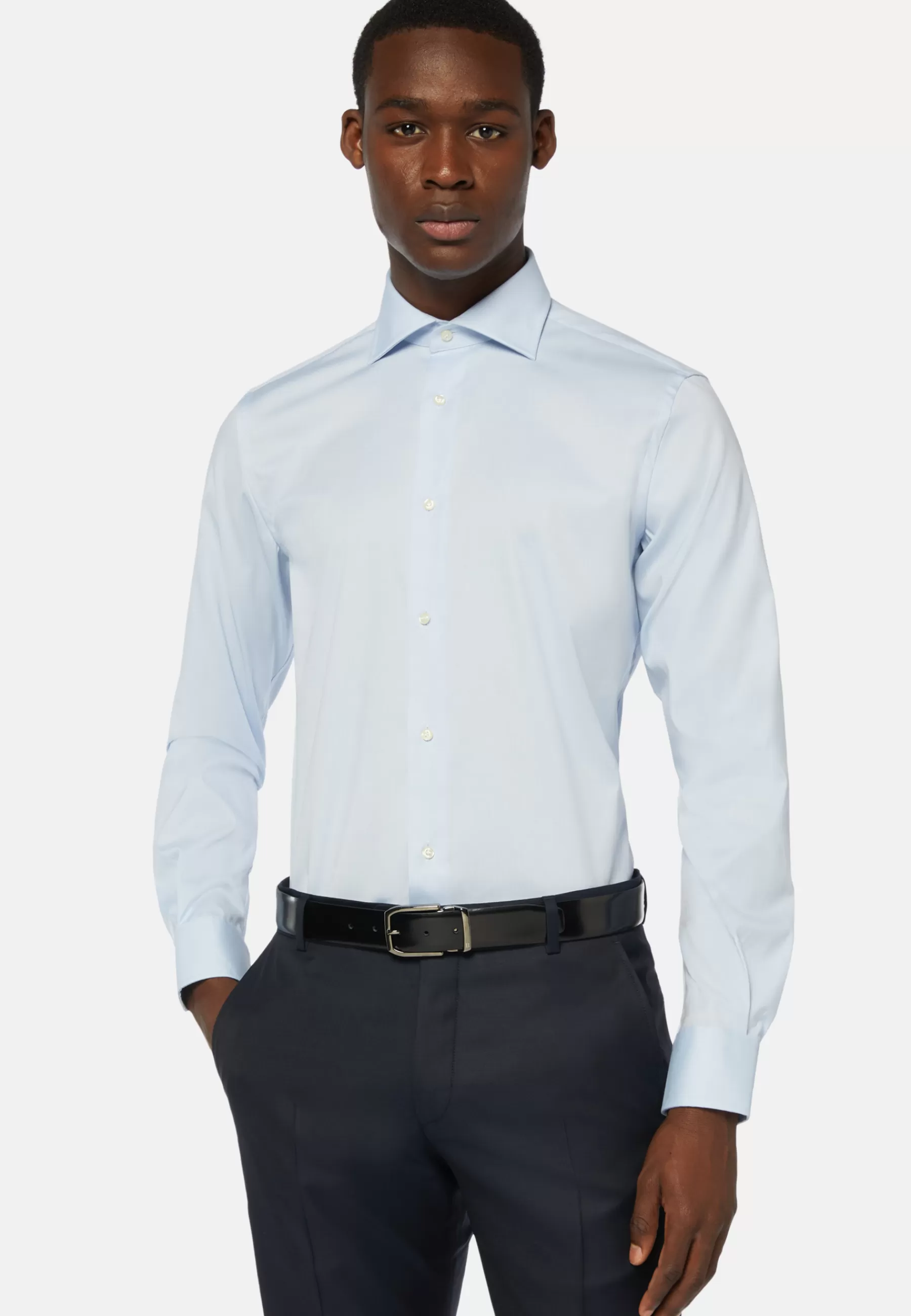 Dress Shirts | Must-Have^Boggi Milano Stretch P.Point Napoli Collar Shirt Regular Fit Light blue