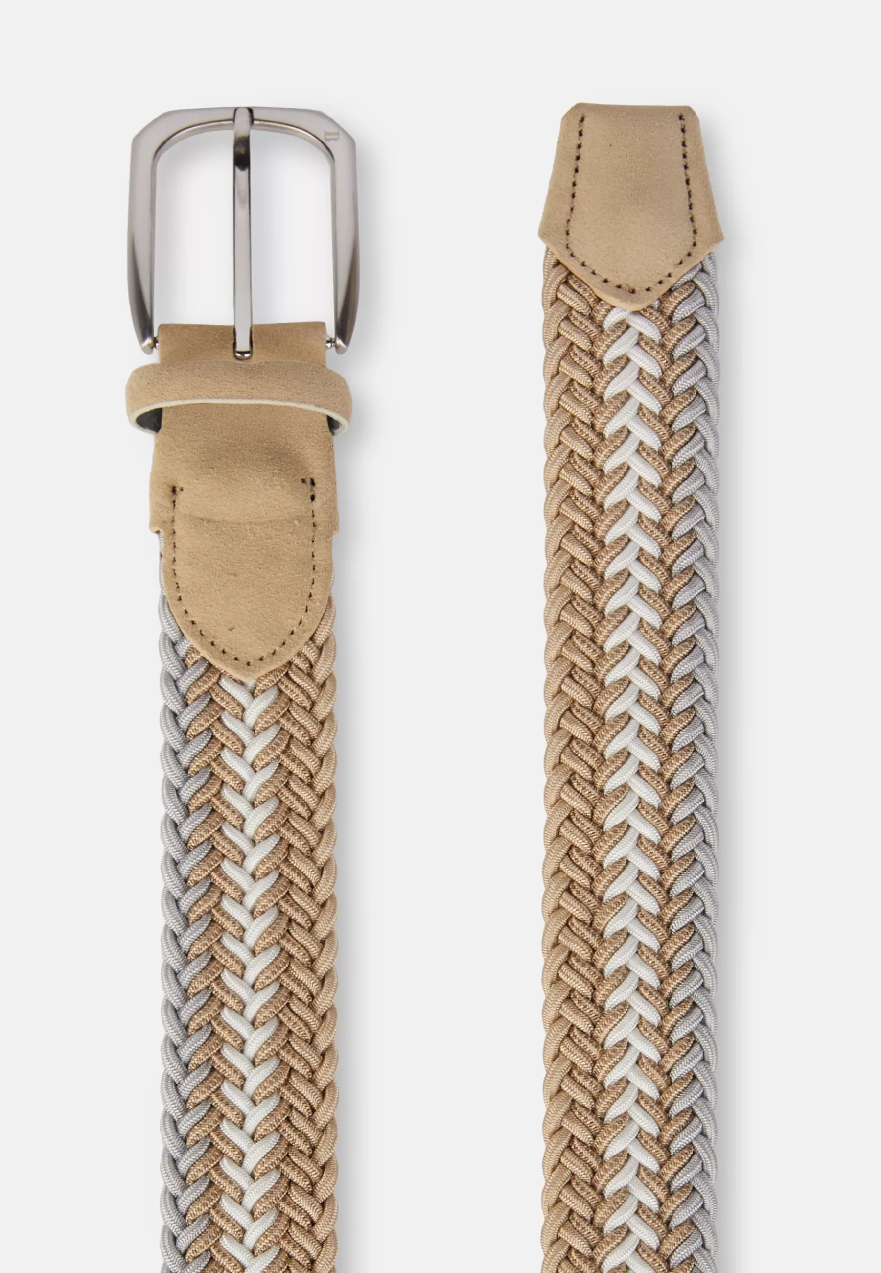 Belts^Boggi Milano Stretch Viscose Blend Woven Belt Beige