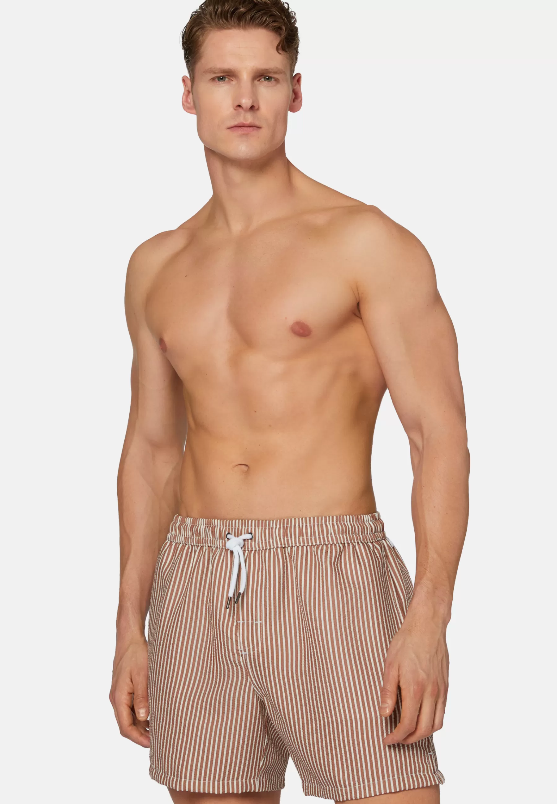 Swim Shorts^Boggi Milano Stripe Print Swimsuit Brown