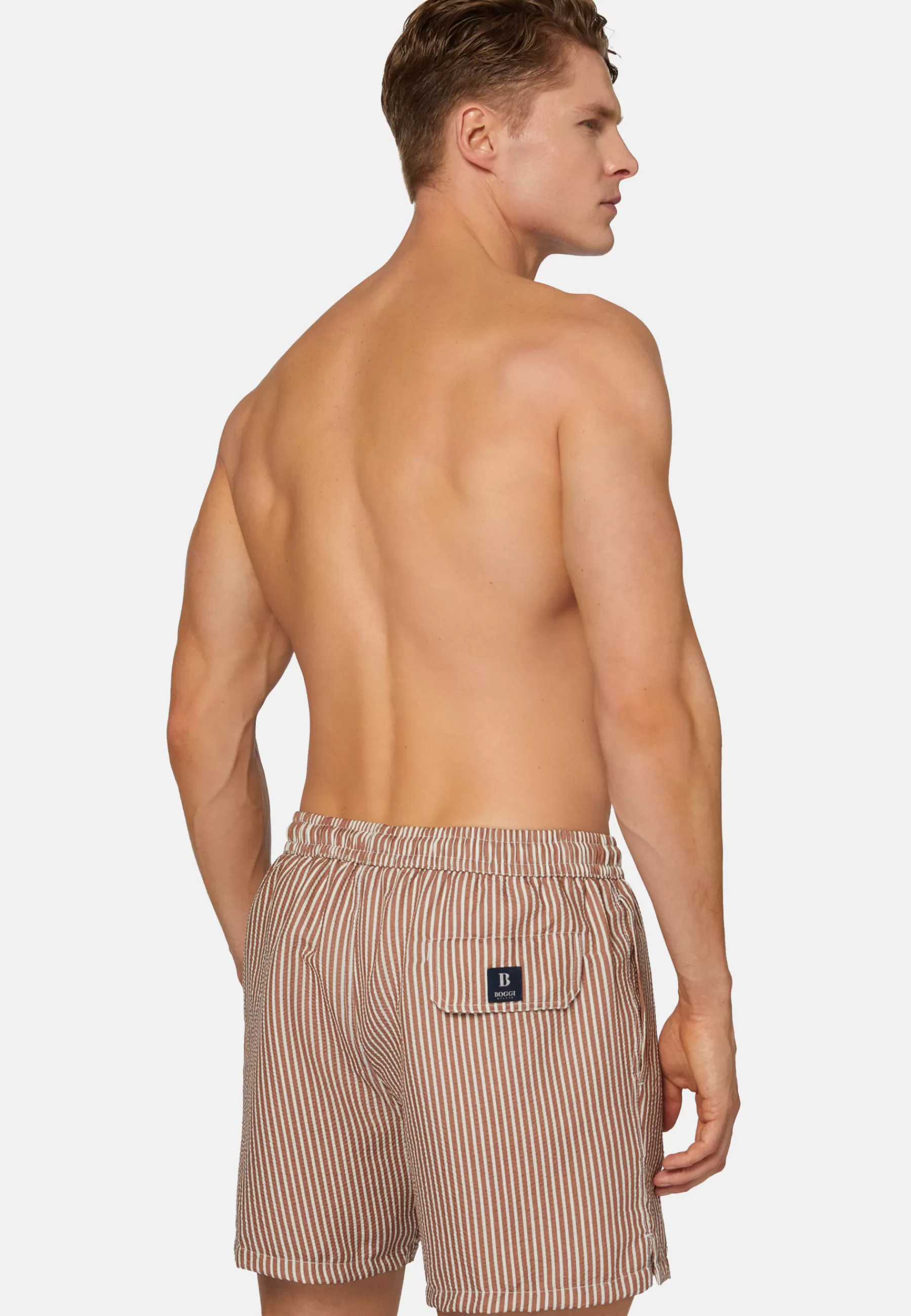 Swim Shorts^Boggi Milano Stripe Print Swimsuit Brown