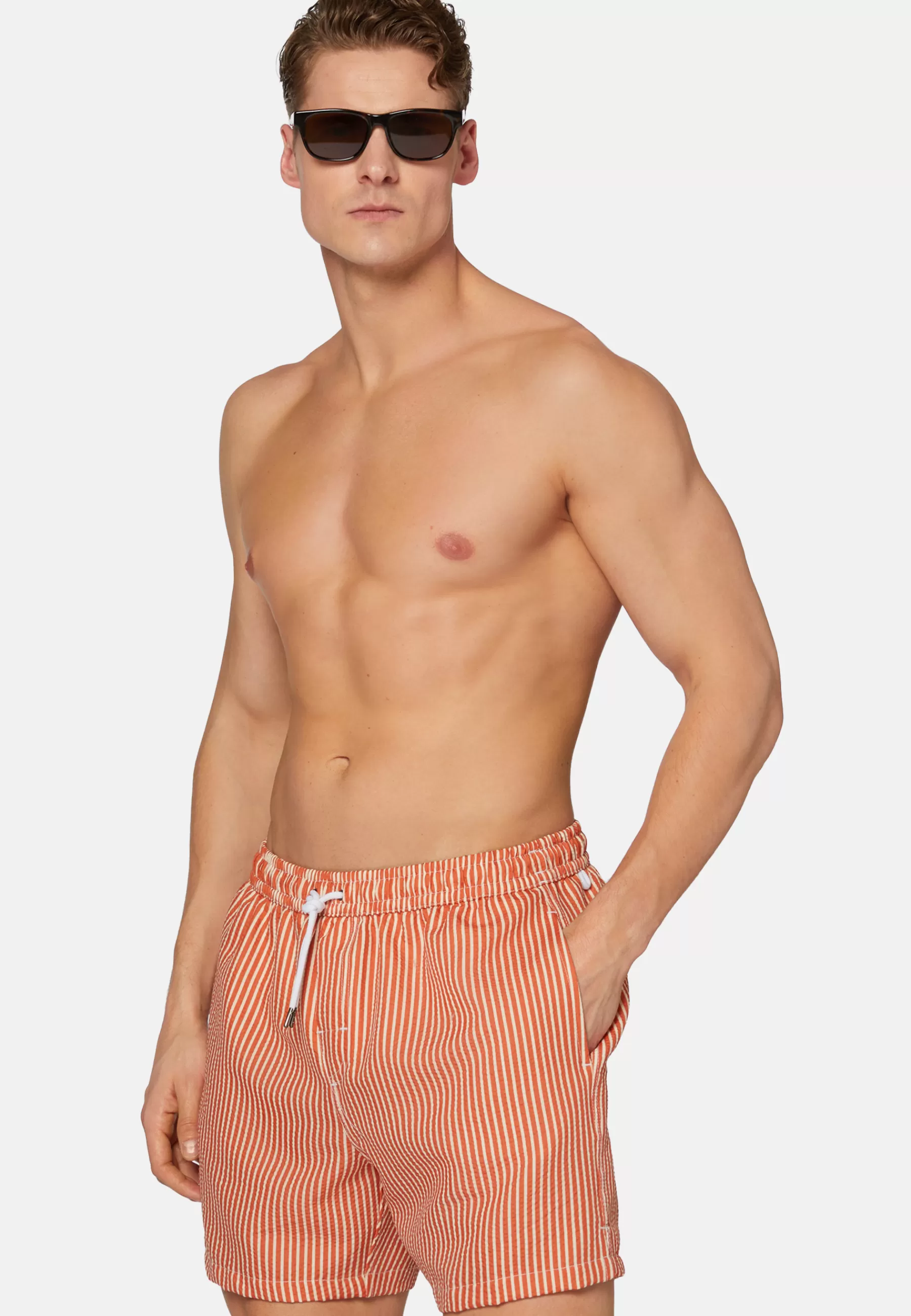 Swim Shorts^Boggi Milano Stripe Print Swimsuit Orange