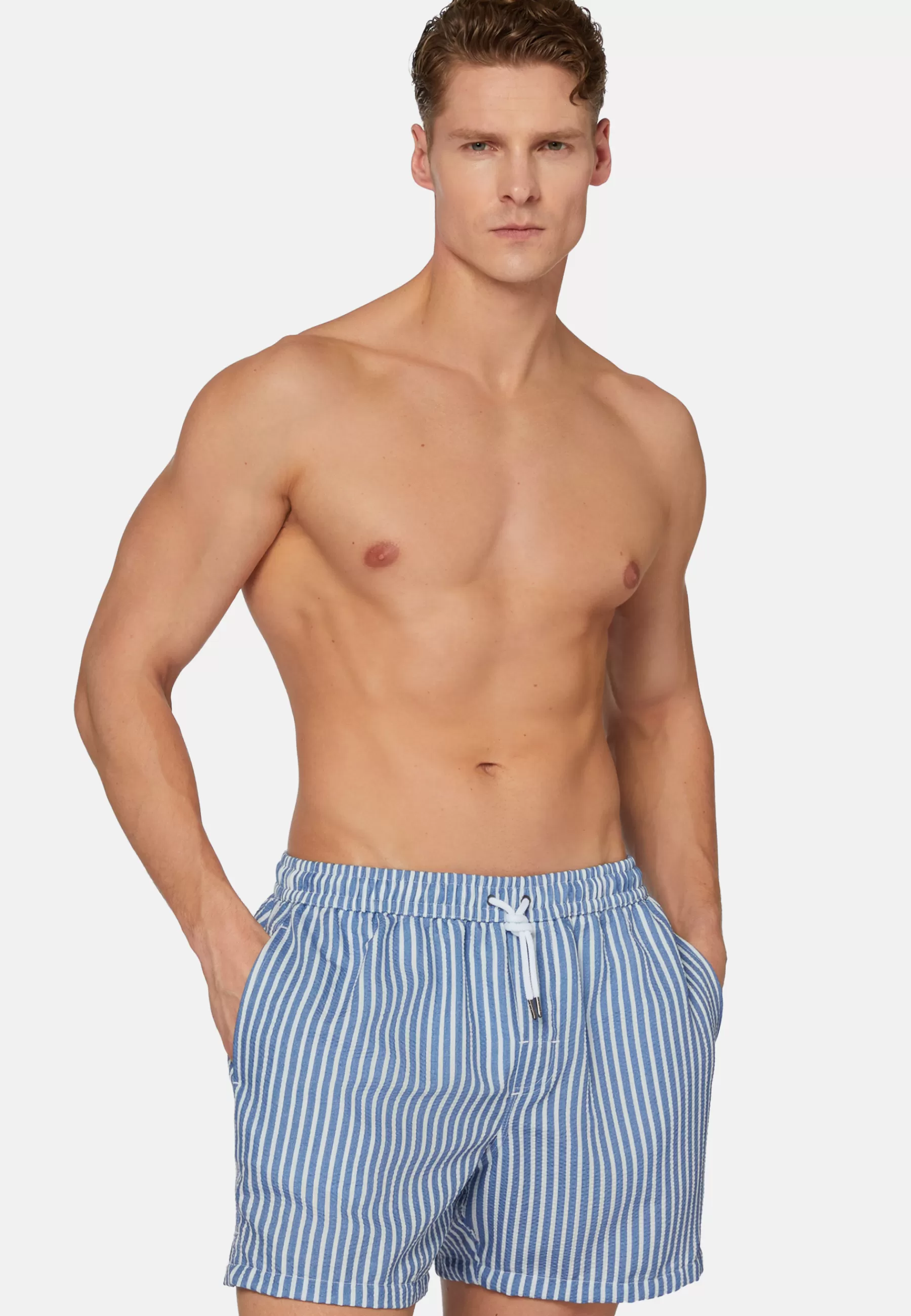 Swim Shorts^Boggi Milano Stripe Print Swimsuit Light Blue