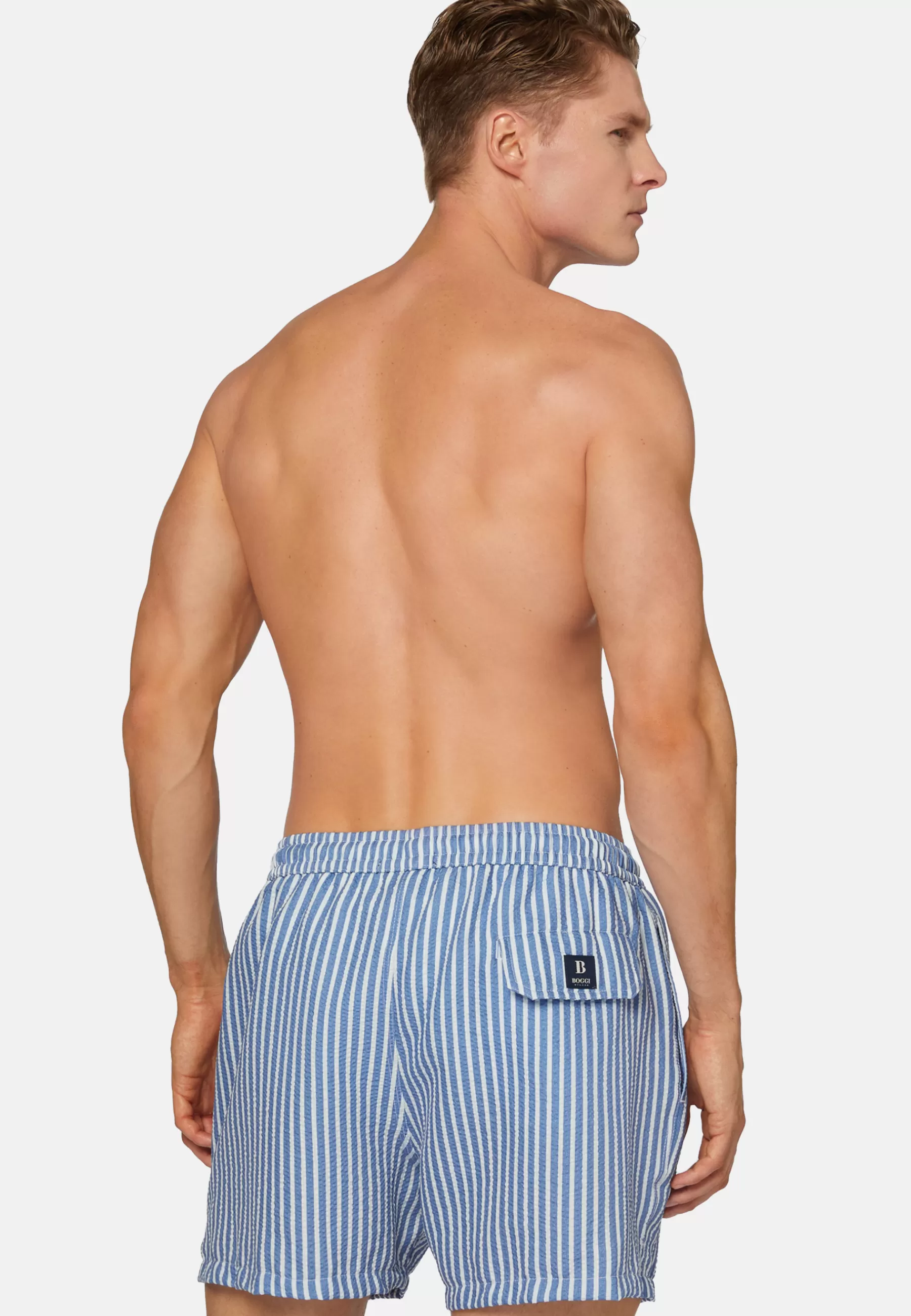 Swim Shorts^Boggi Milano Stripe Print Swimsuit Light Blue