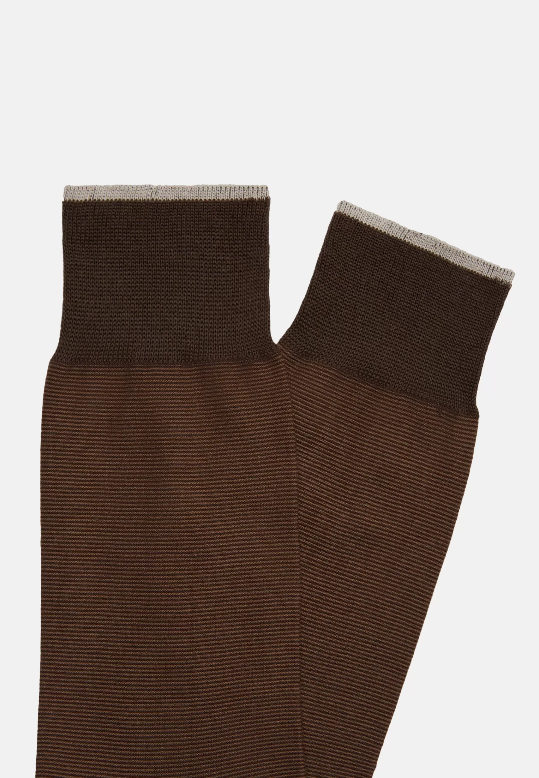 Socks^Boggi Milano Striped Cotton Socks Brown