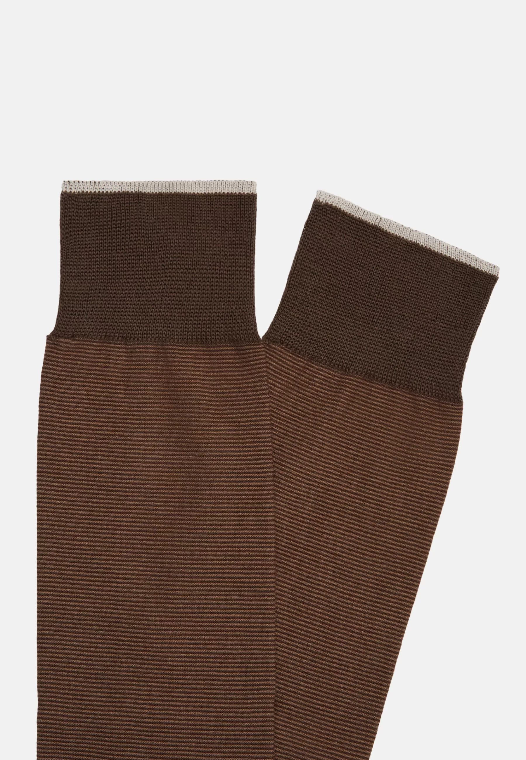 Socks^Boggi Milano Striped Cotton Socks Brown