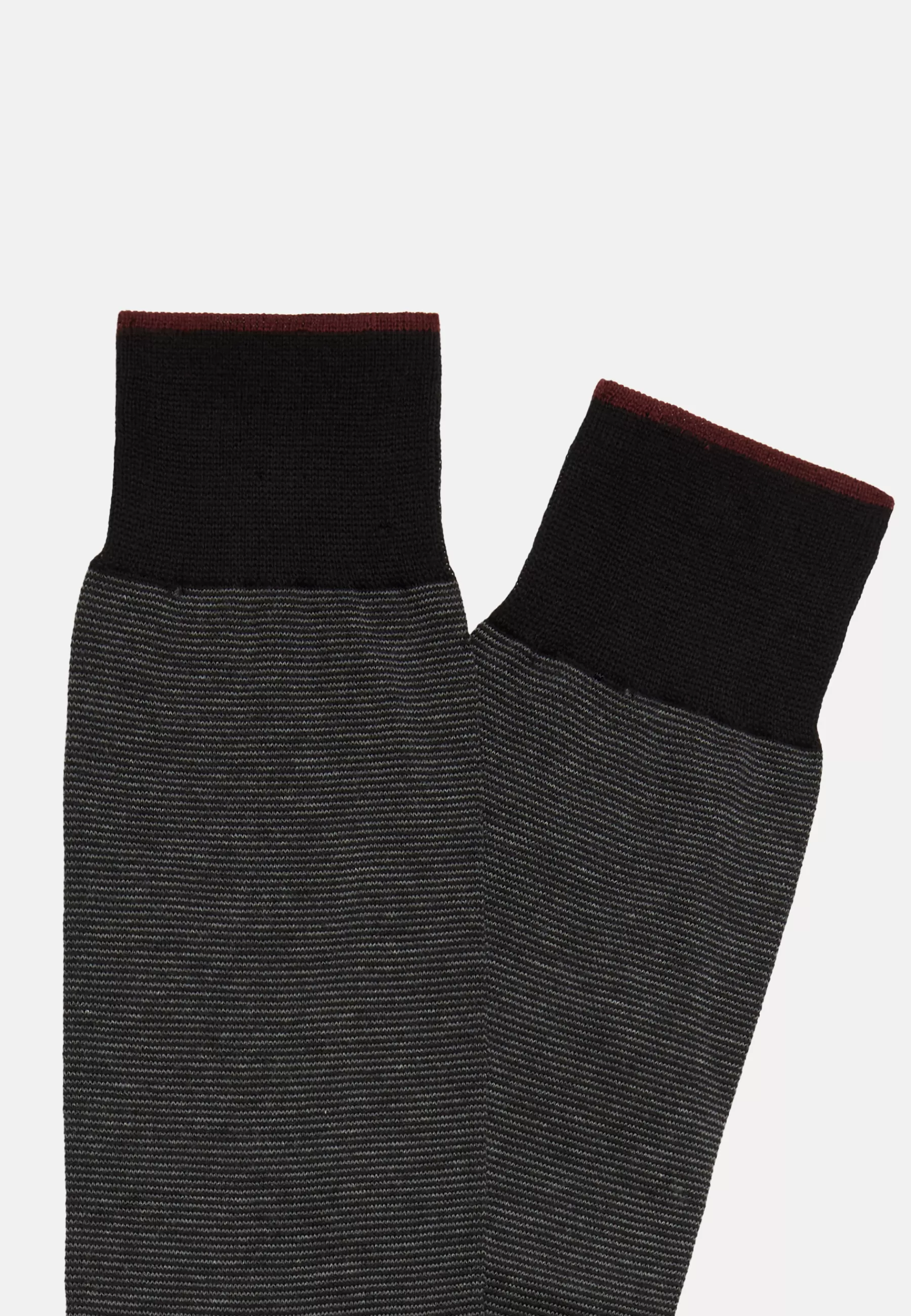 Socks^Boggi Milano Striped Cotton Socks Grey