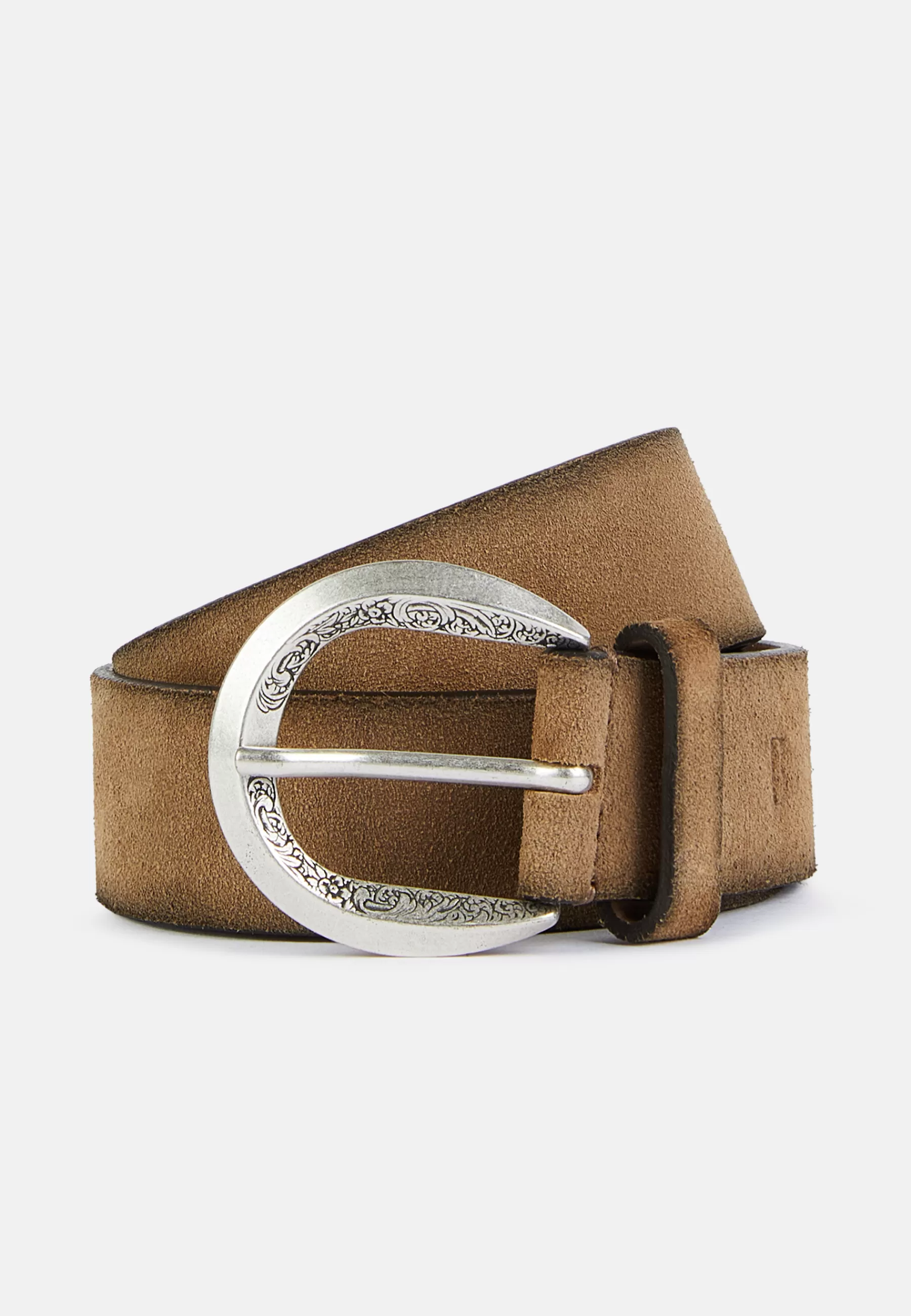 Belts^Boggi Milano Suede Belt With Metal Tip Taupe