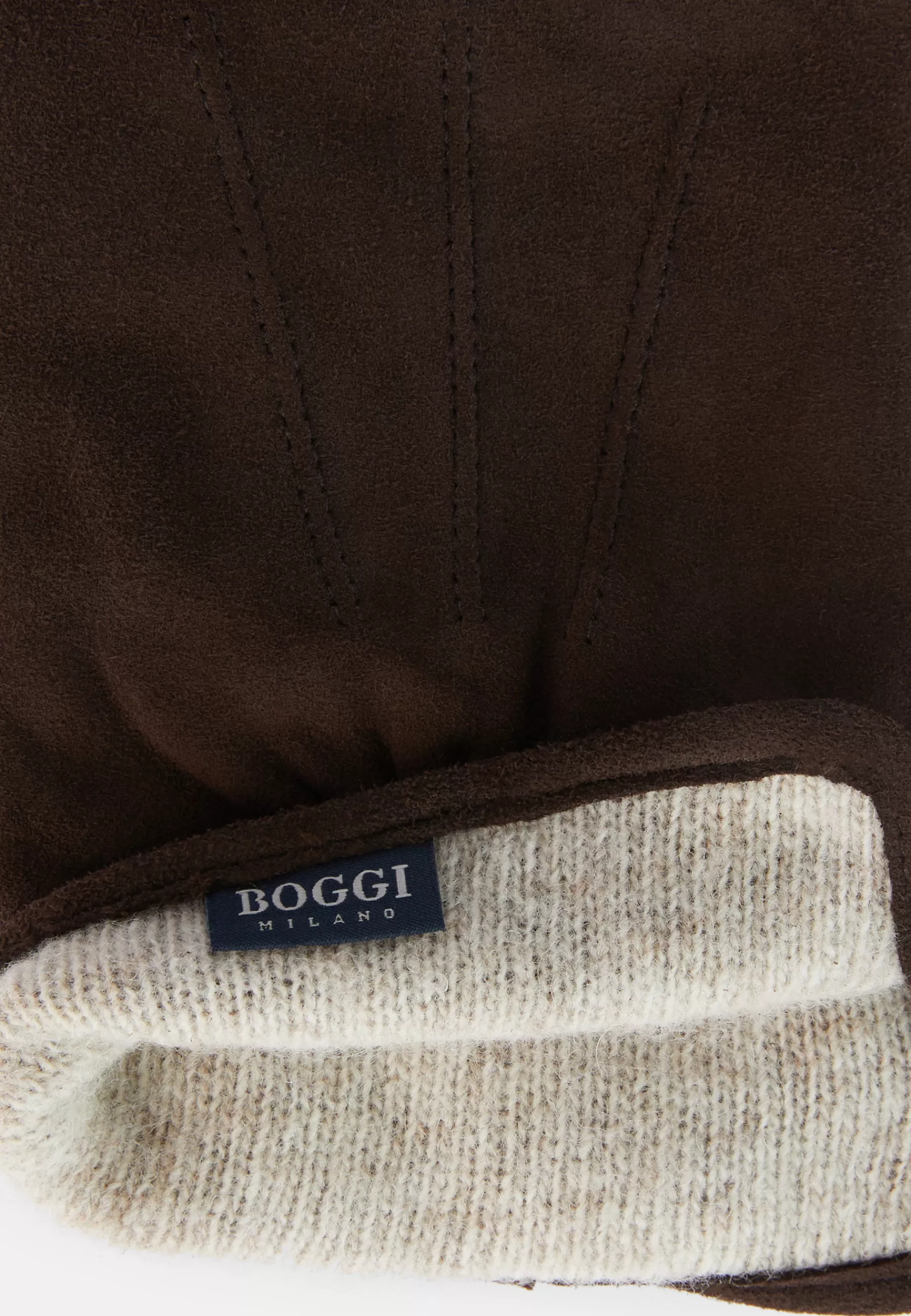 Gloves^Boggi Milano Suede Leather Gloves Brown