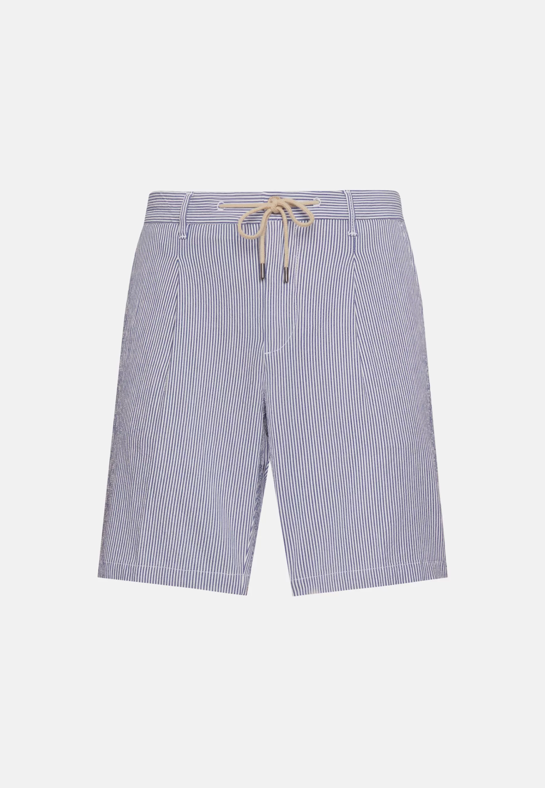 Bermuda^Boggi Milano Summer Bermuda Shorts in Stretch Seersucker Blue