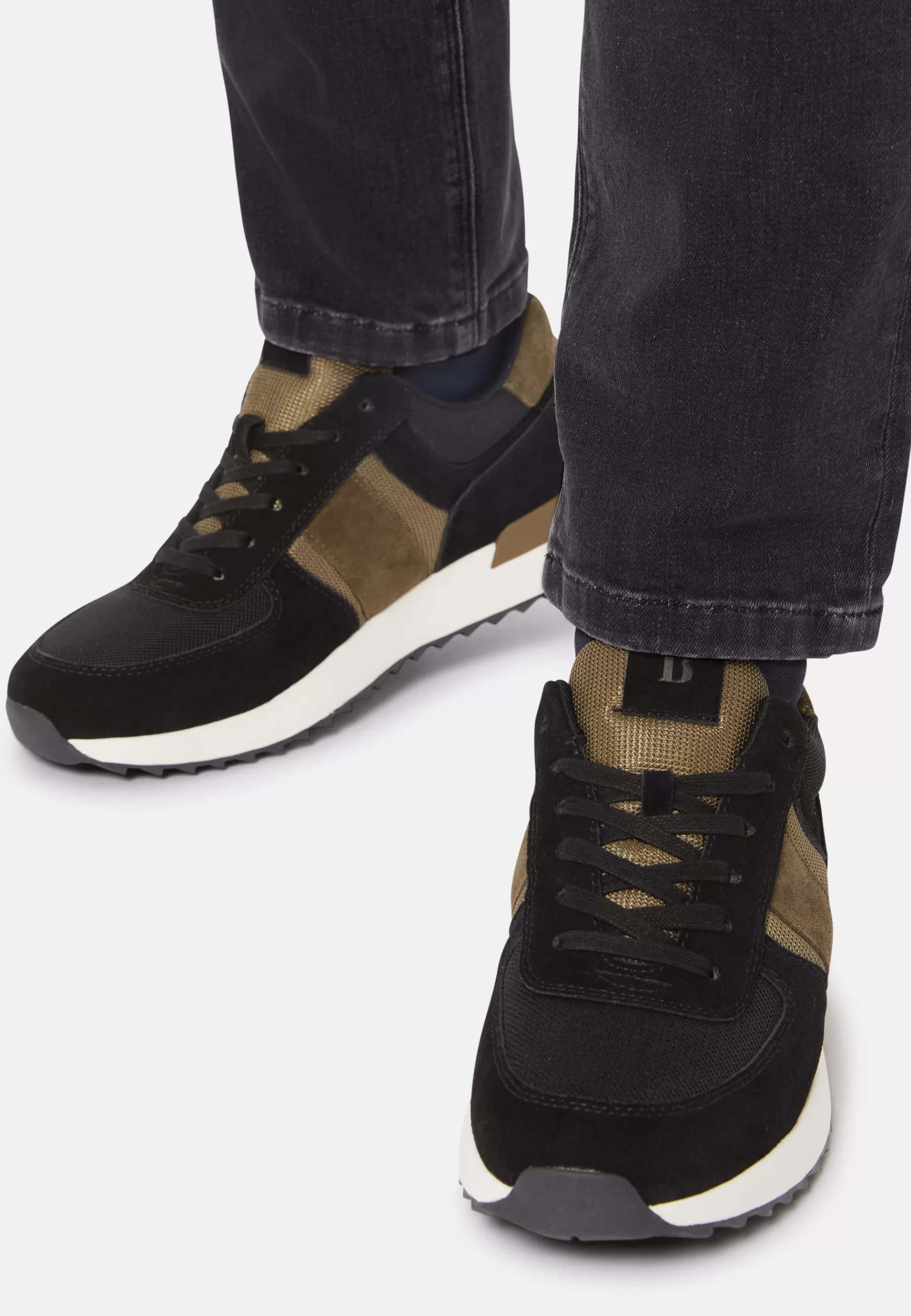 Sneakers^Boggi Milano Tec Fabric Leather Sneakers Running Black-Green