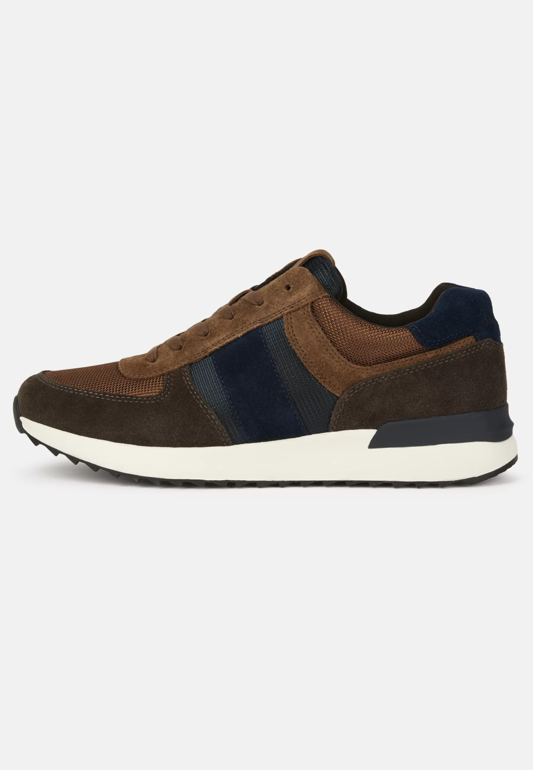 Sneakers^Boggi Milano Tec Fabric Leather Sneakers Running Navy - Brown