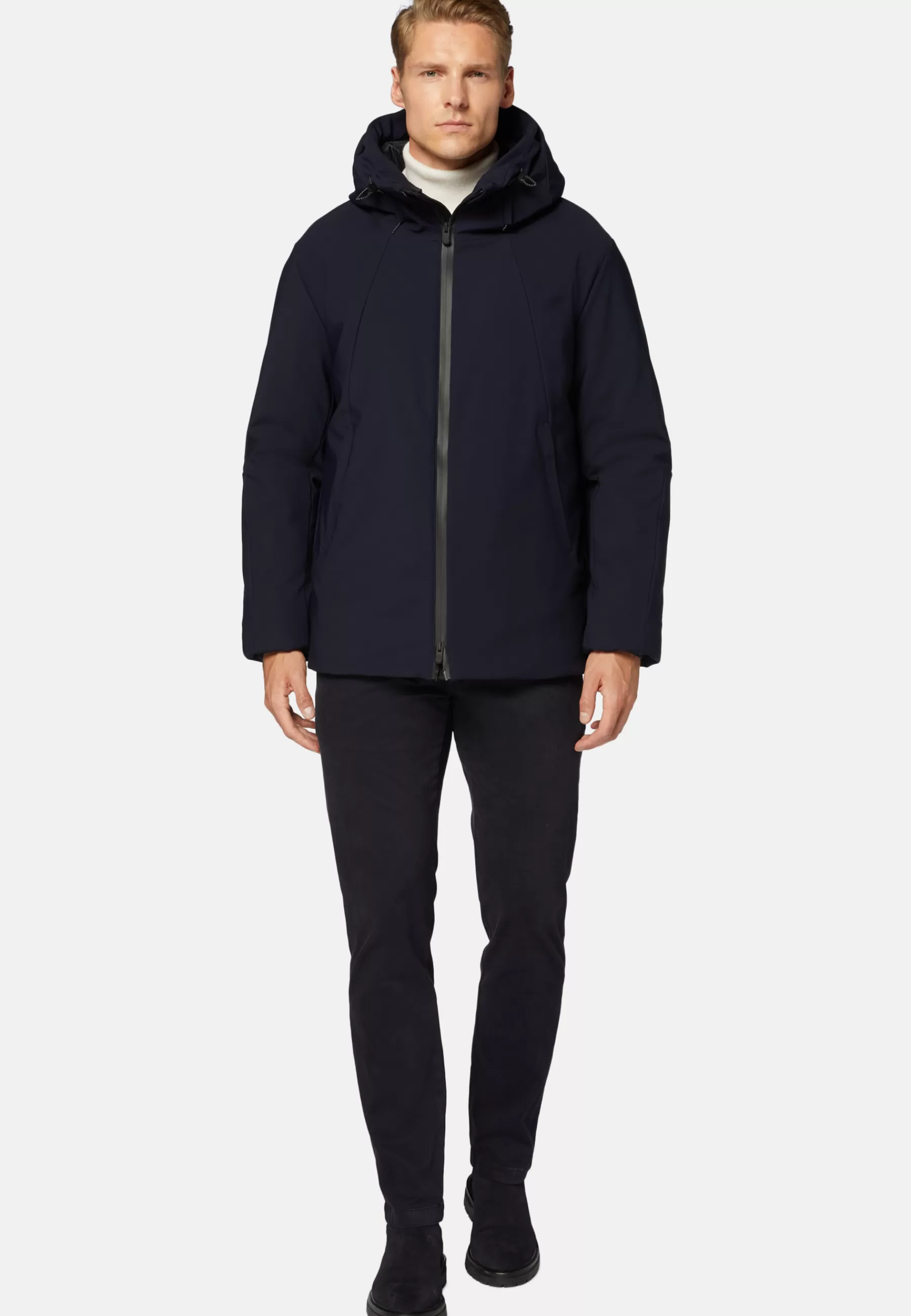 Outerwear^Boggi Milano Technical Fabric Padded Block Jacket Navy blue