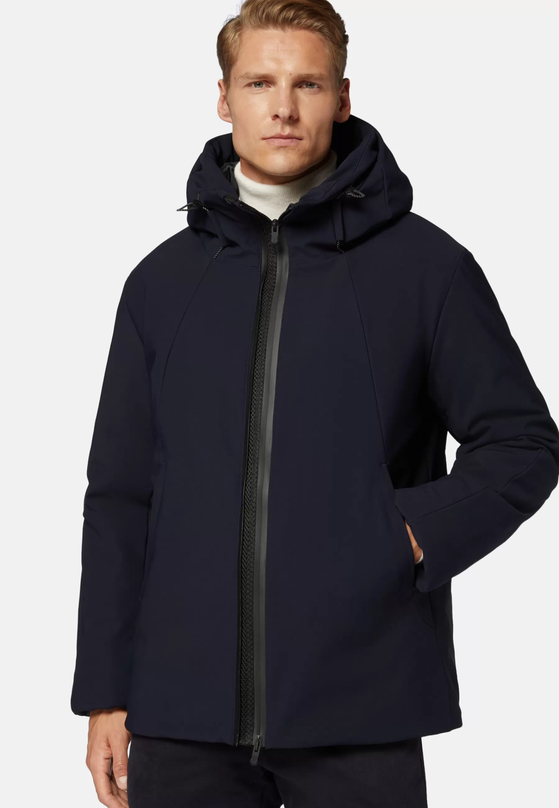 Outerwear^Boggi Milano Technical Fabric Padded Block Jacket Navy blue