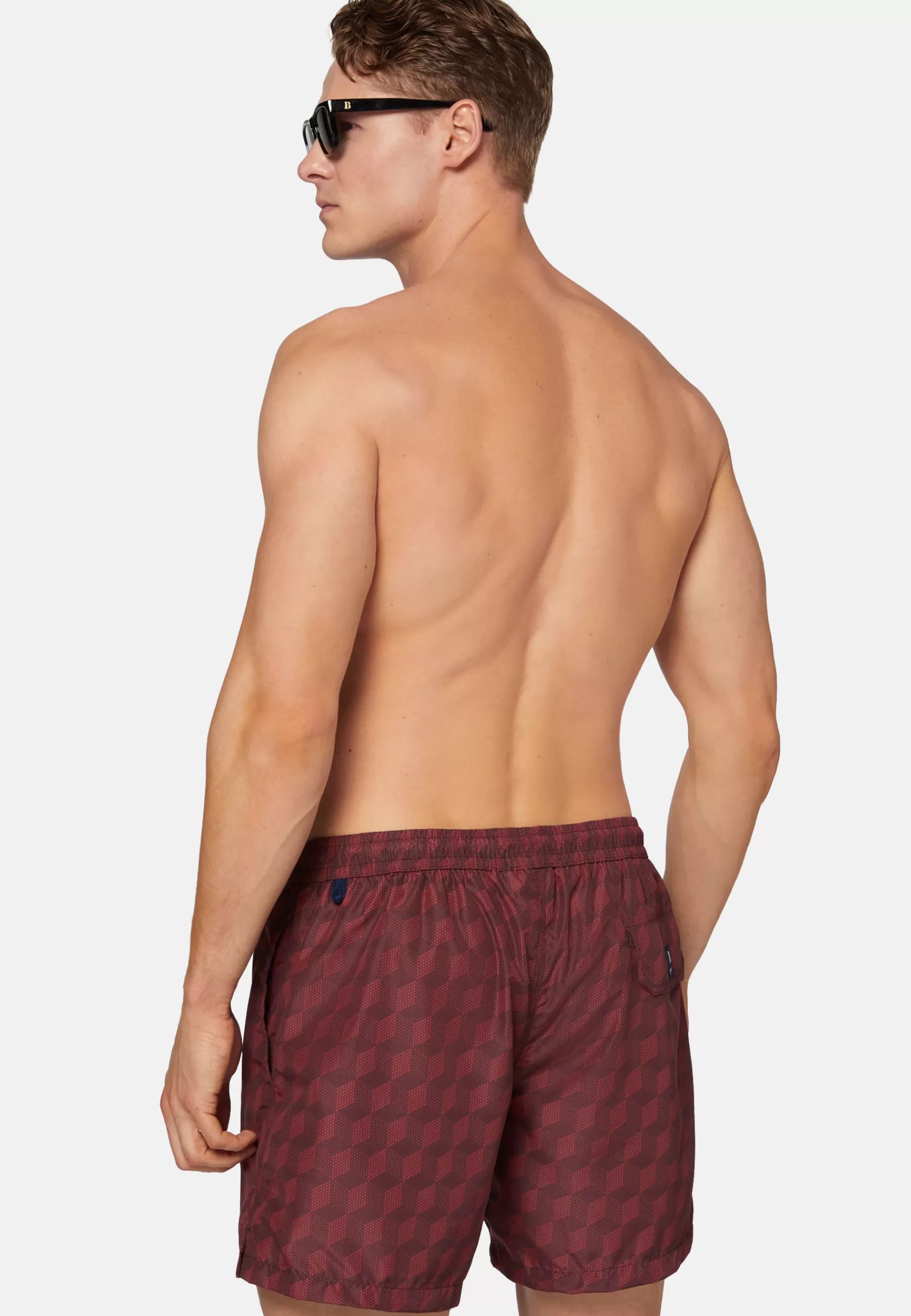 Swim Shorts^Boggi Milano Three-Dimensional Pattern Print Swimsuit Burgundy