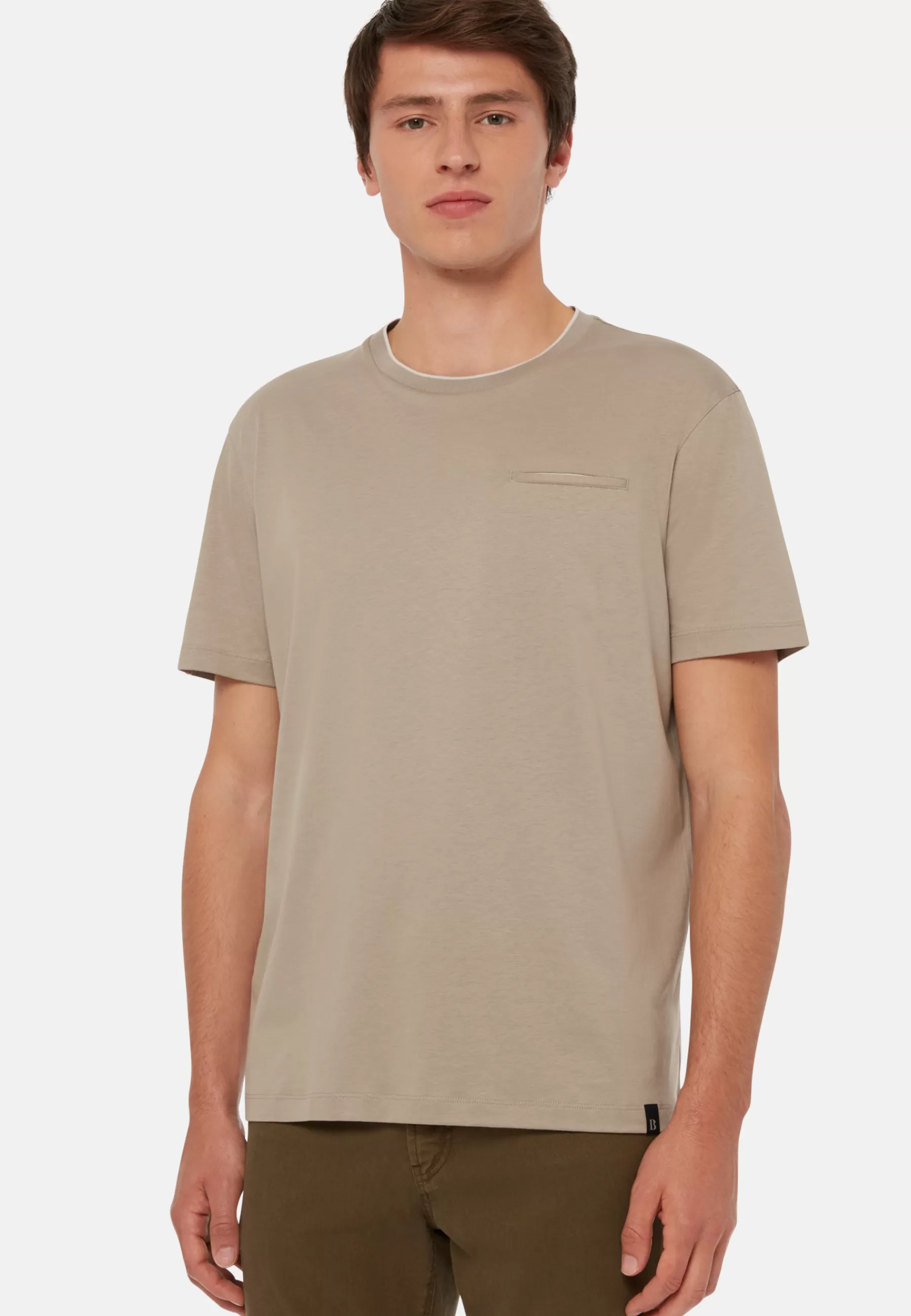 T-Shirts^Boggi Milano T-Shirt in Cotton and Tencel Jersey Grey