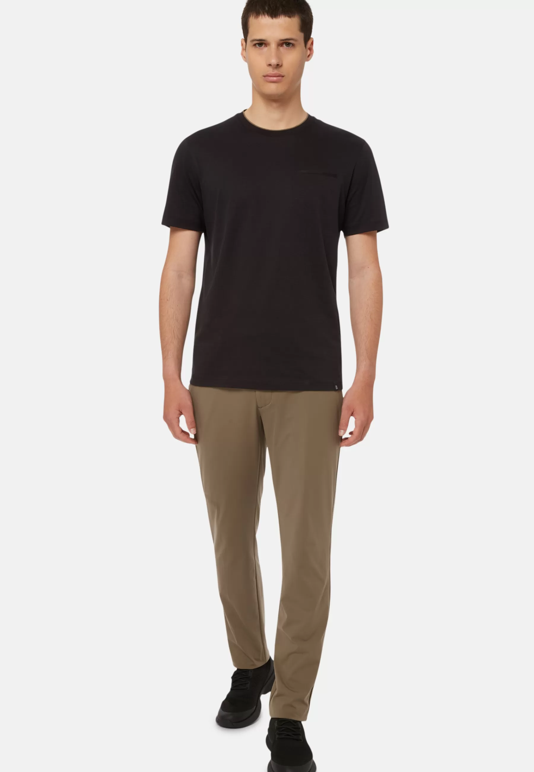 T-Shirts^Boggi Milano T-Shirt in Cotton and Tencel Jersey Black