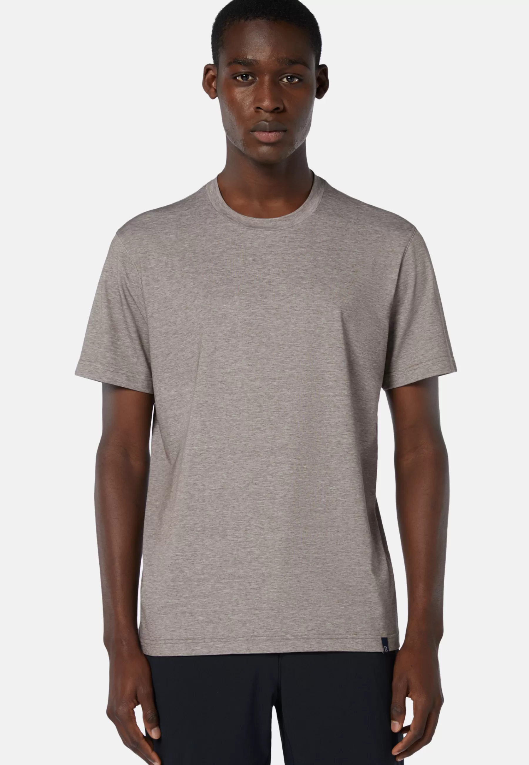 T-Shirts^Boggi Milano T-Shirt in Cotton, Nylon & Tencel Taupe