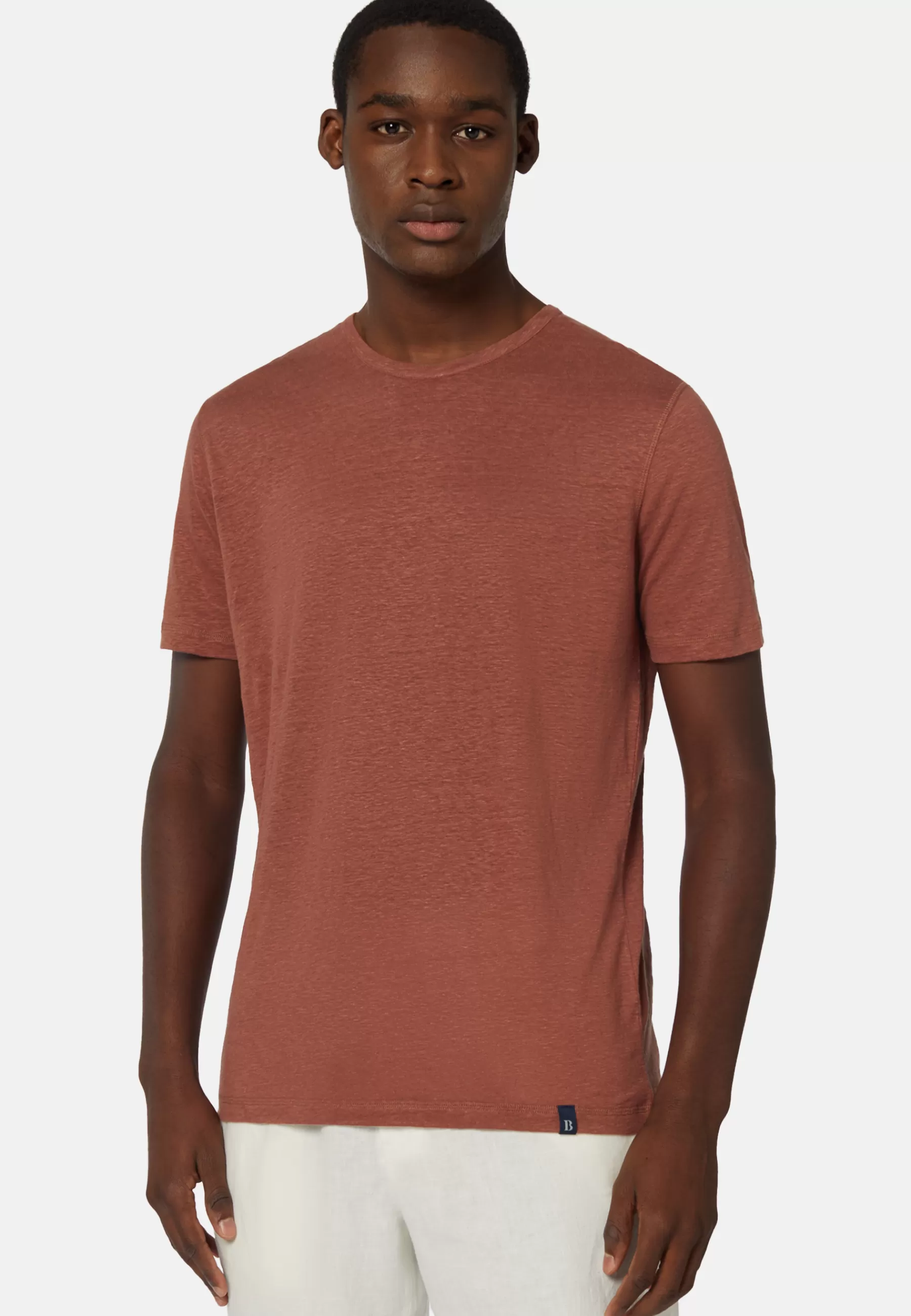 T-Shirts^Boggi Milano T-Shirt in Stretch Linen Jersey Rot