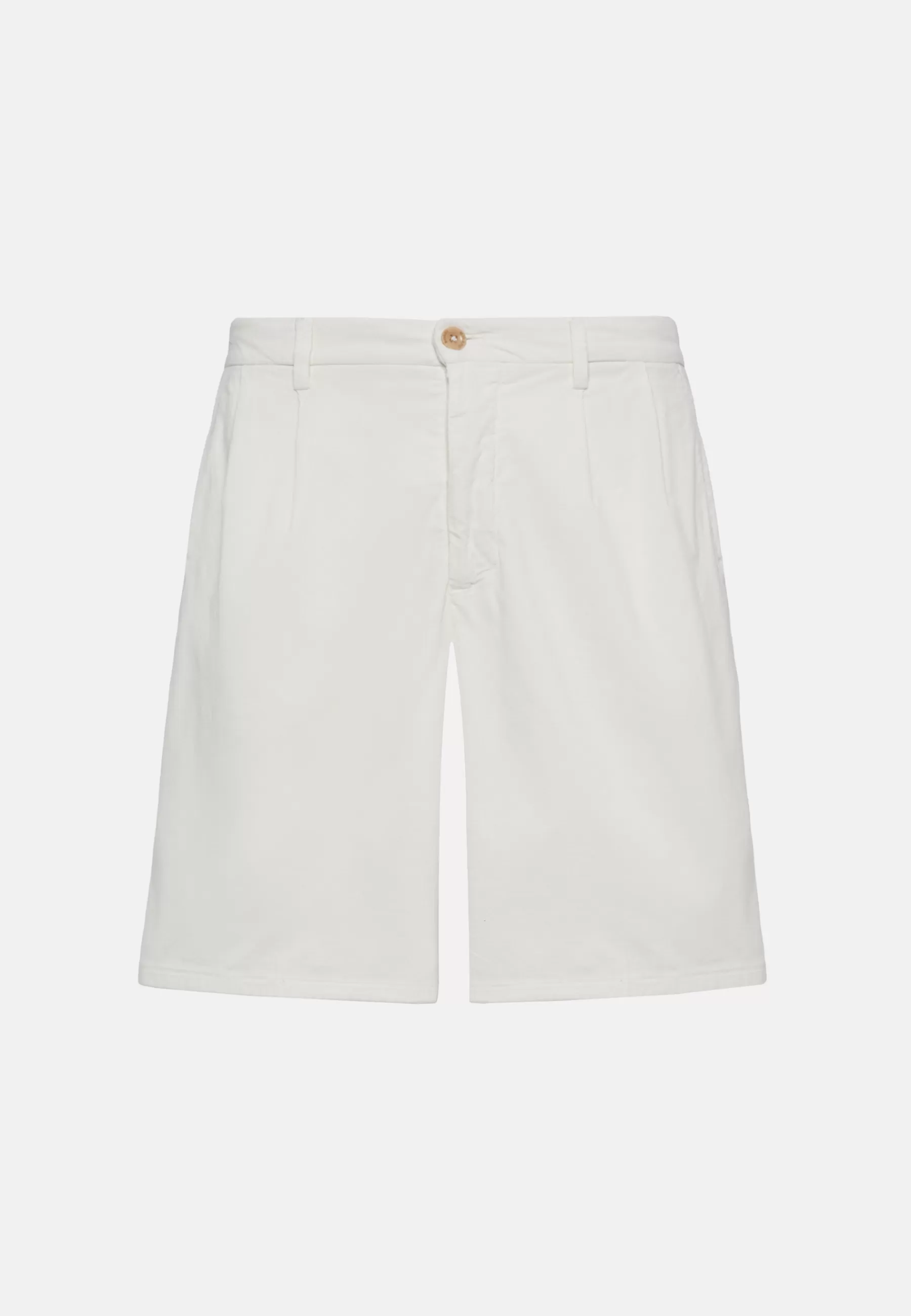 Bermuda^Boggi Milano Ultra Light Cotton Velour Bermuda Shorts Cream