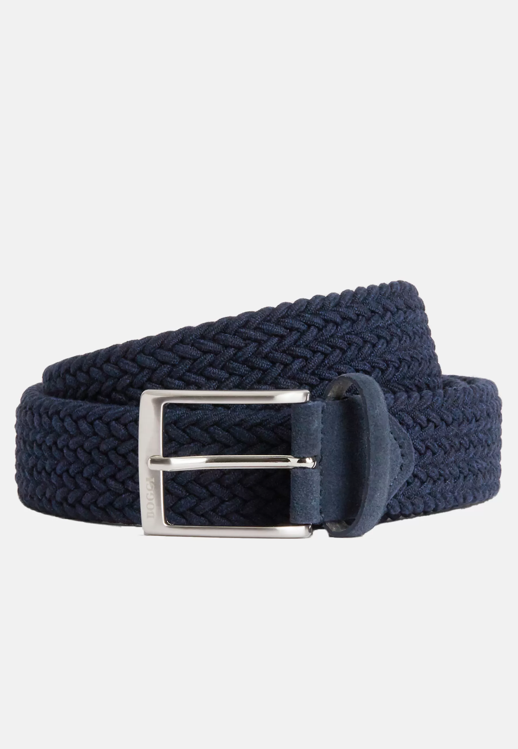 Belts^Boggi Milano Viscose Mix Stretch Woven Belt Navy blue