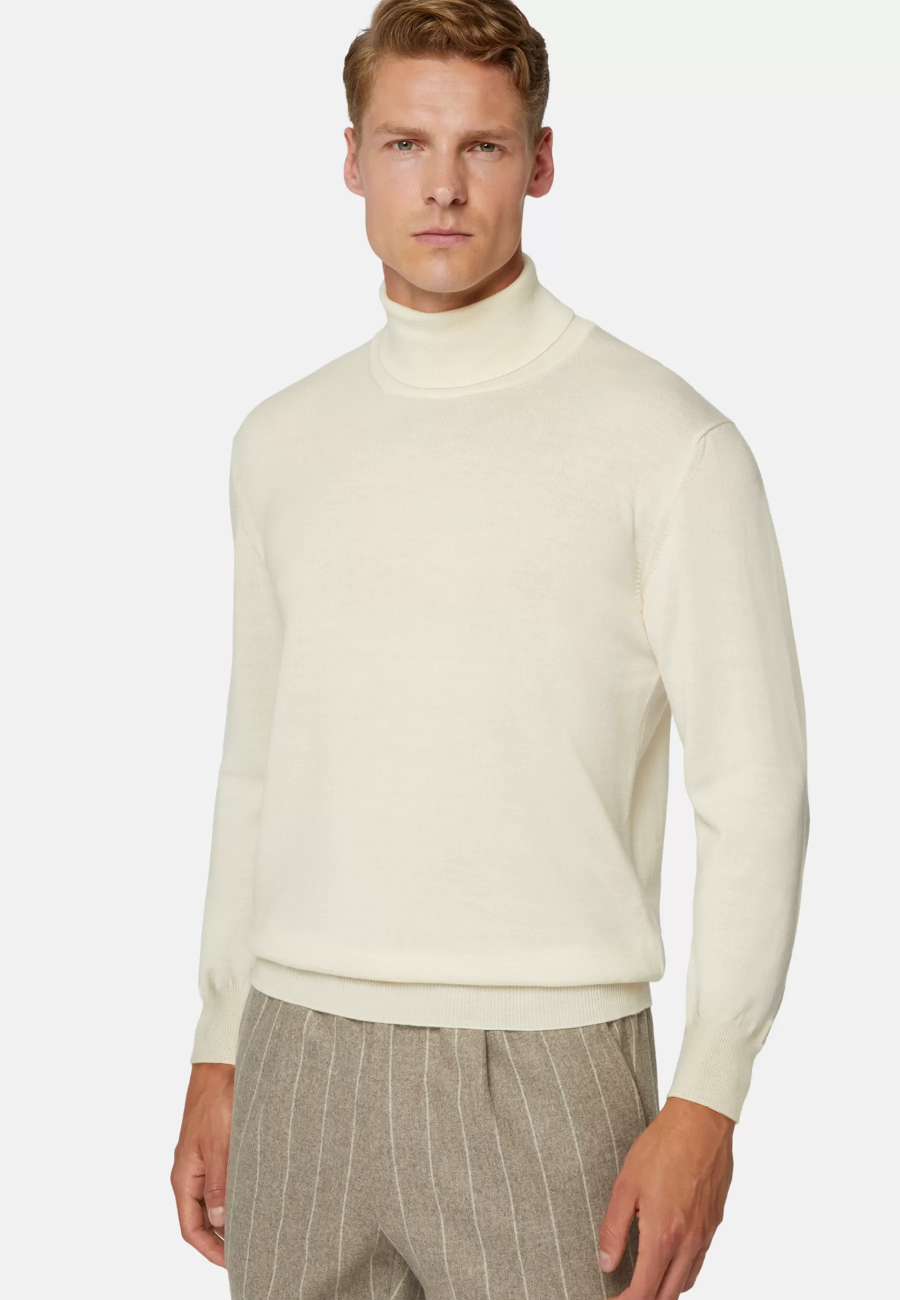 Knitwear^Boggi Milano Merino Wool Polo Neck Jumper White