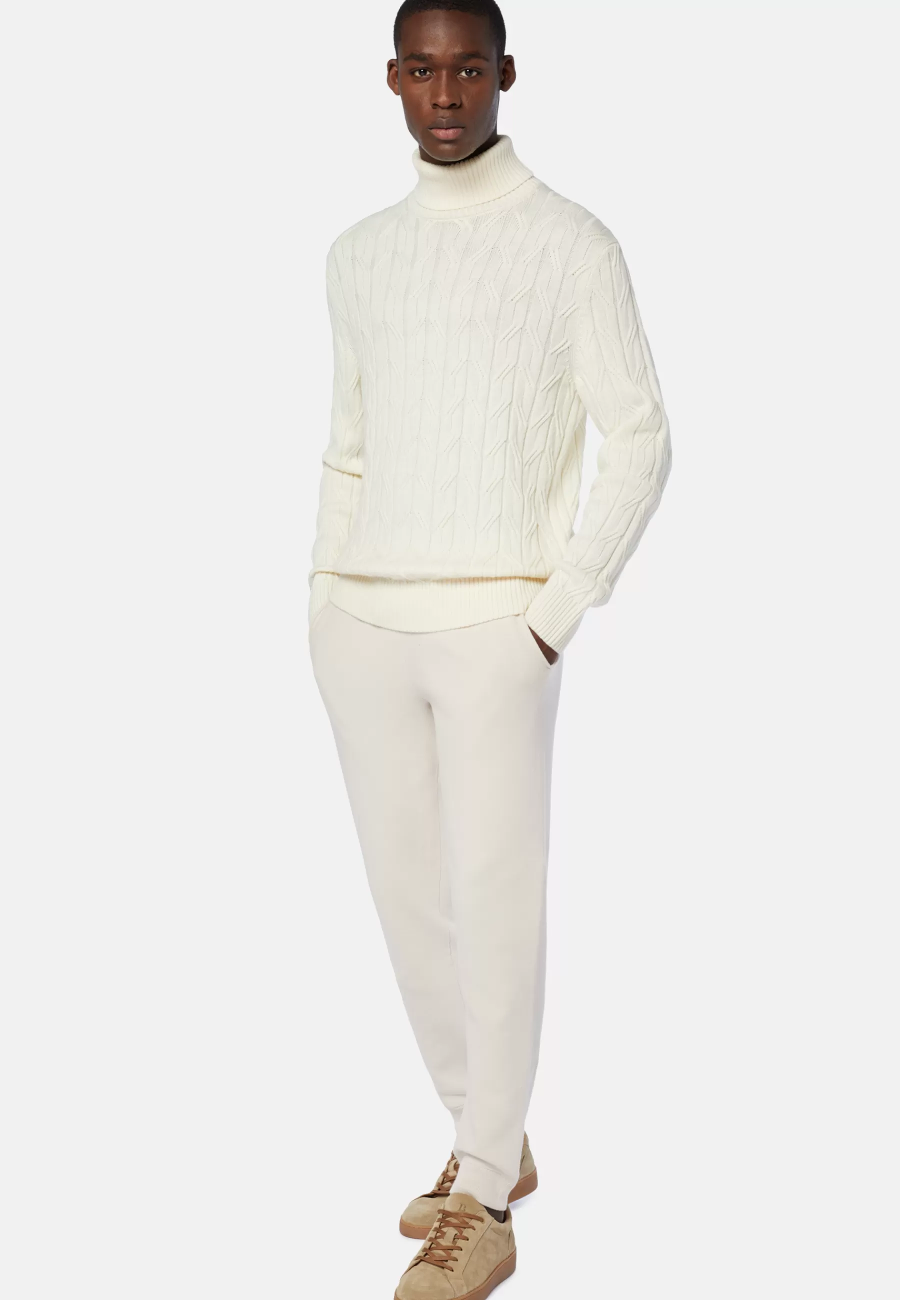 Knitwear^Boggi Milano Merino Wool Polo Neck Pullover White