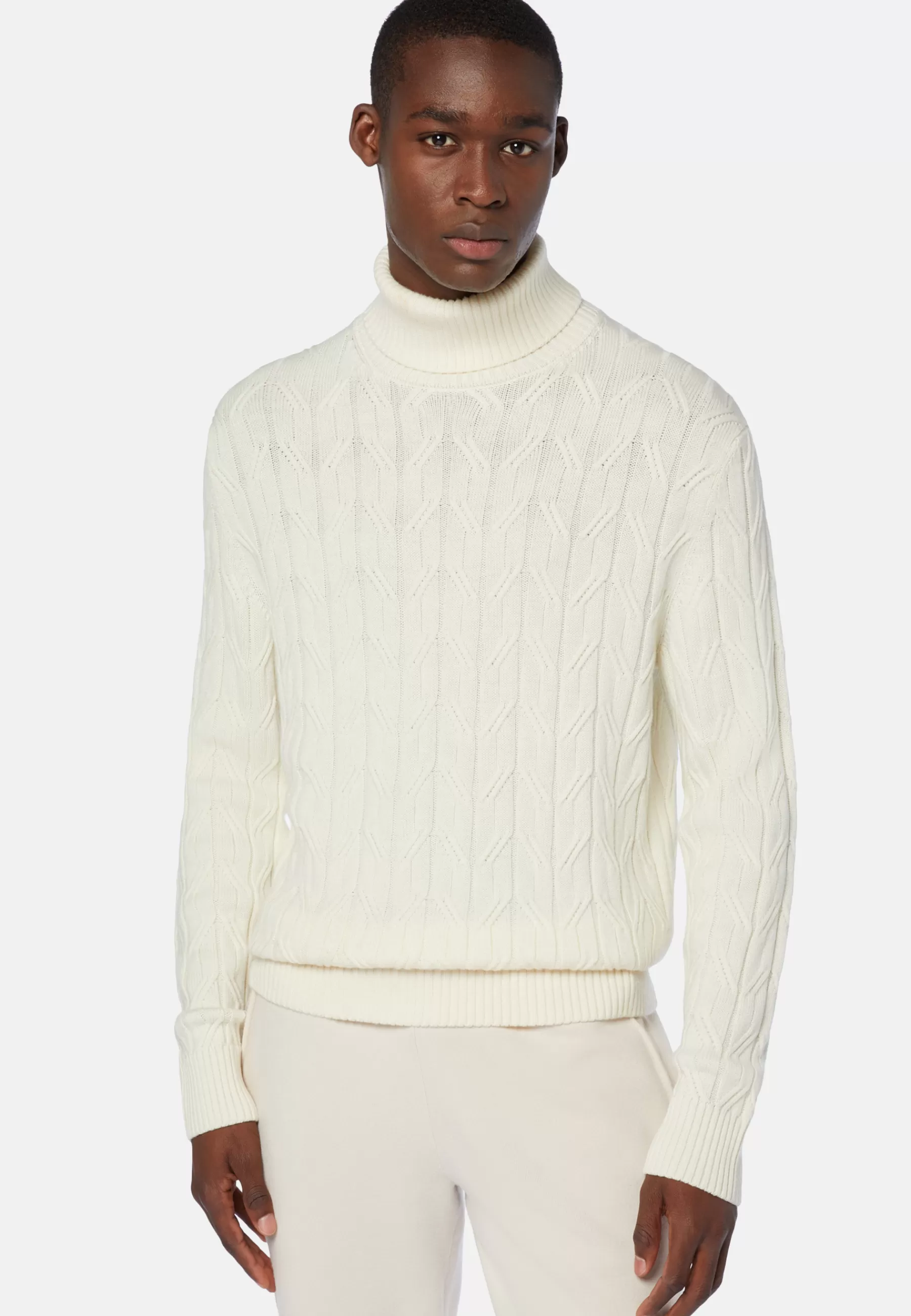 Knitwear^Boggi Milano Merino Wool Polo Neck Pullover White