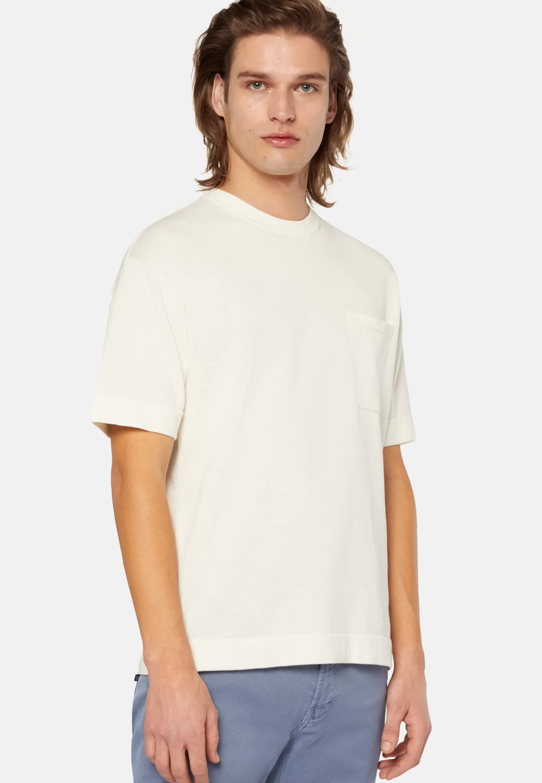 T-Shirts^Boggi Milano Pima Cotton Knitted T-Shirt White