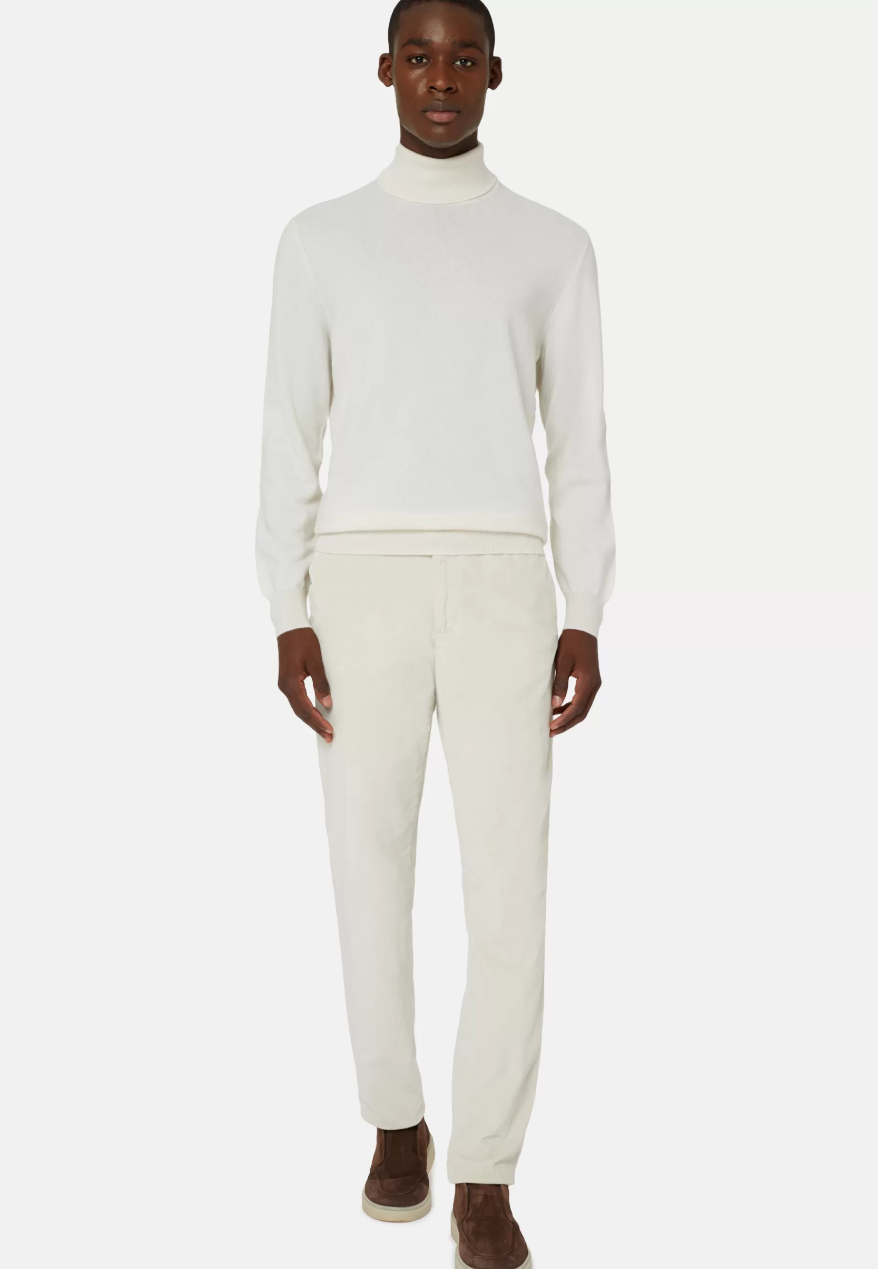 Knitwear^Boggi Milano Polo Neck Jumper in Cashmere White