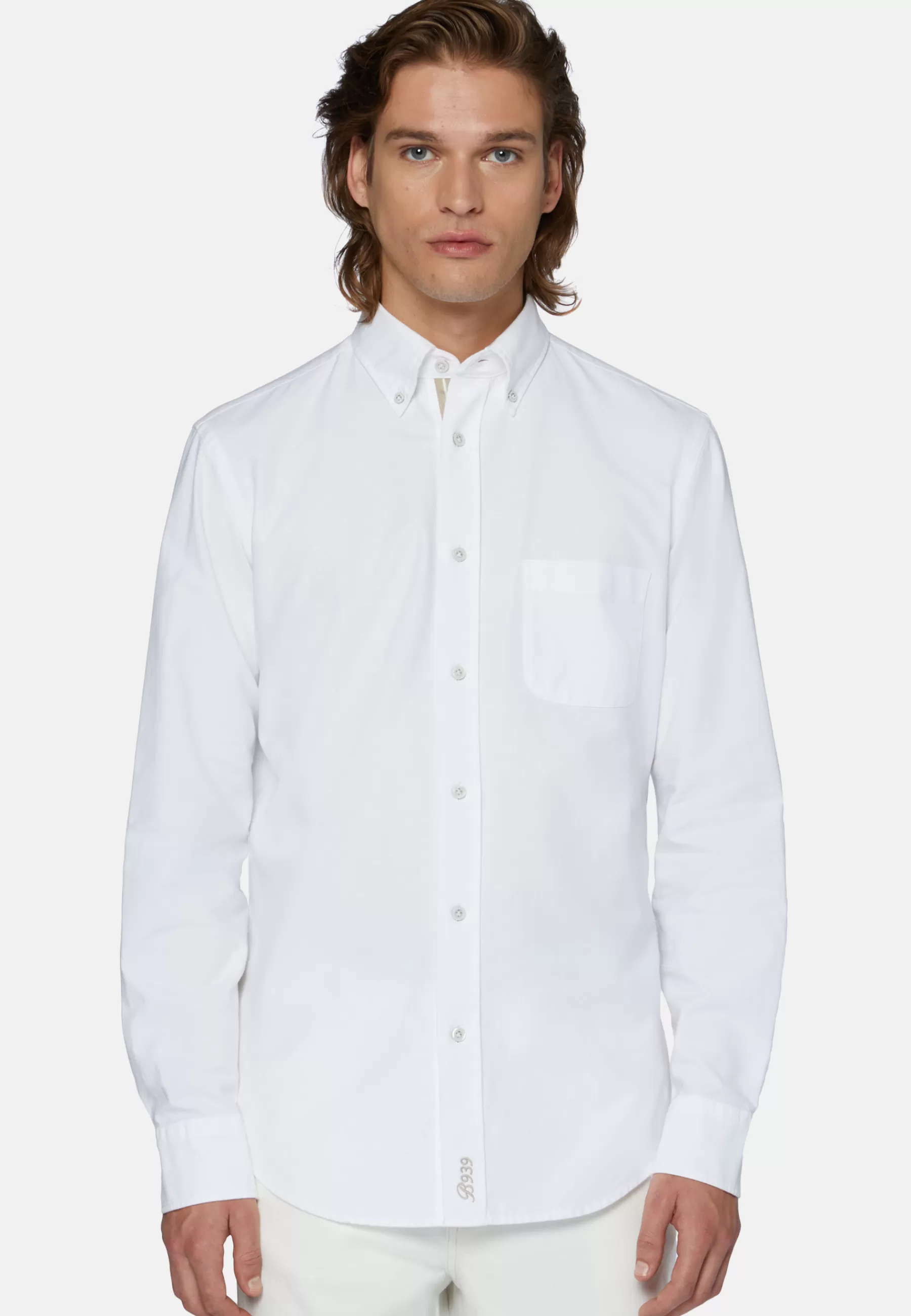 Casual Shirts^Boggi Milano Shirt In Organic Oxford Cotton, Regular White