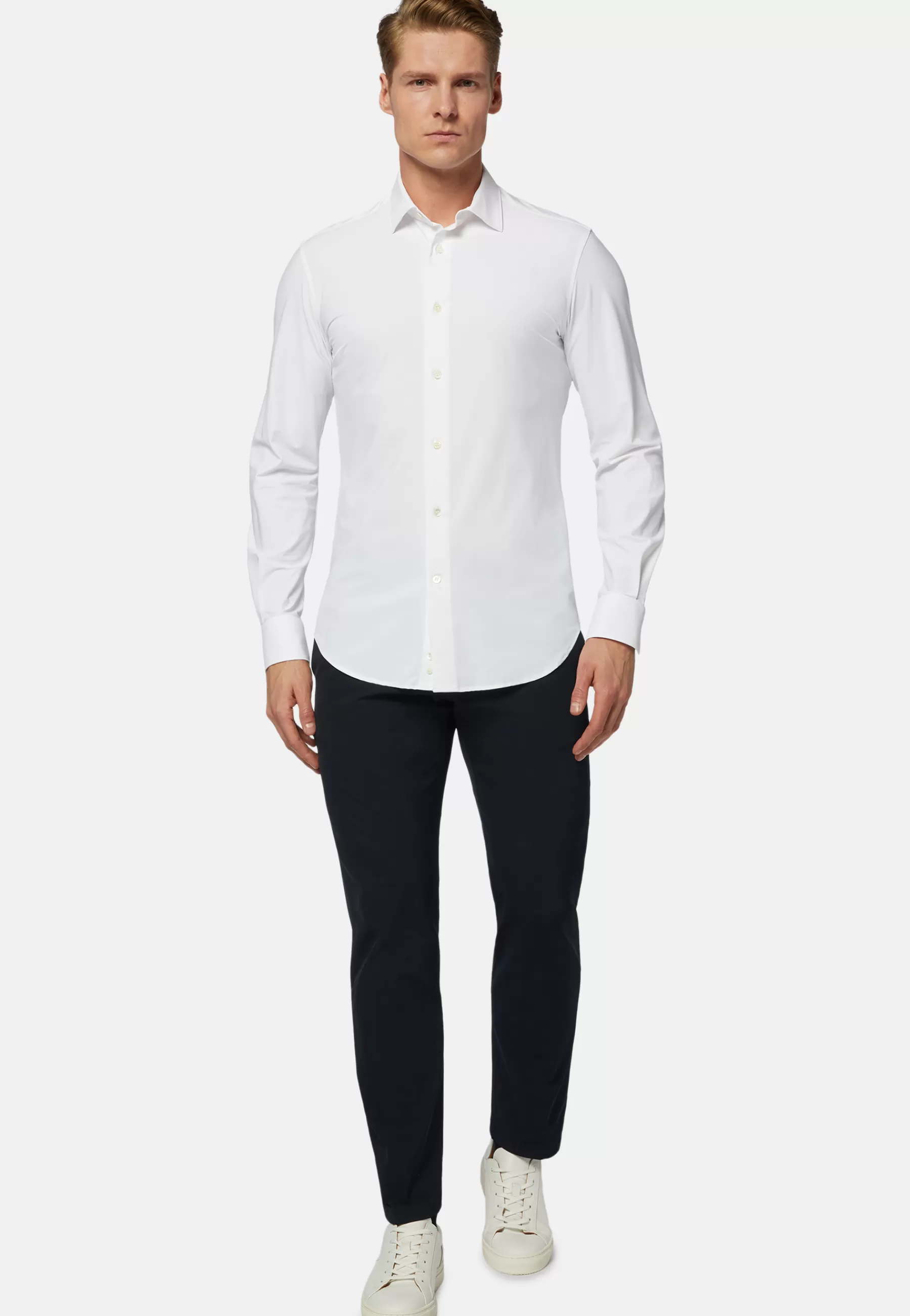 Dress Shirts | Must-Have^Boggi Milano Stretch Nylon Slim Fit Shirt White