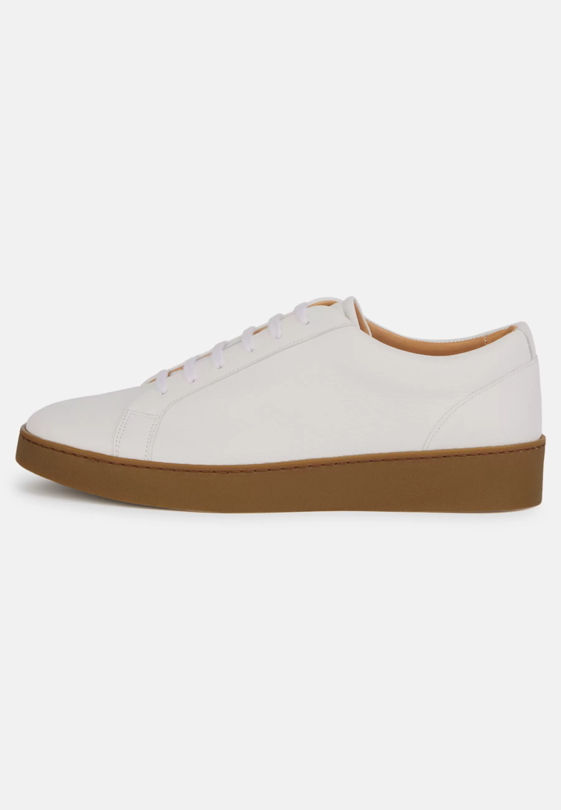 Sneakers^Boggi Milano Tumbled Leather Trainers White