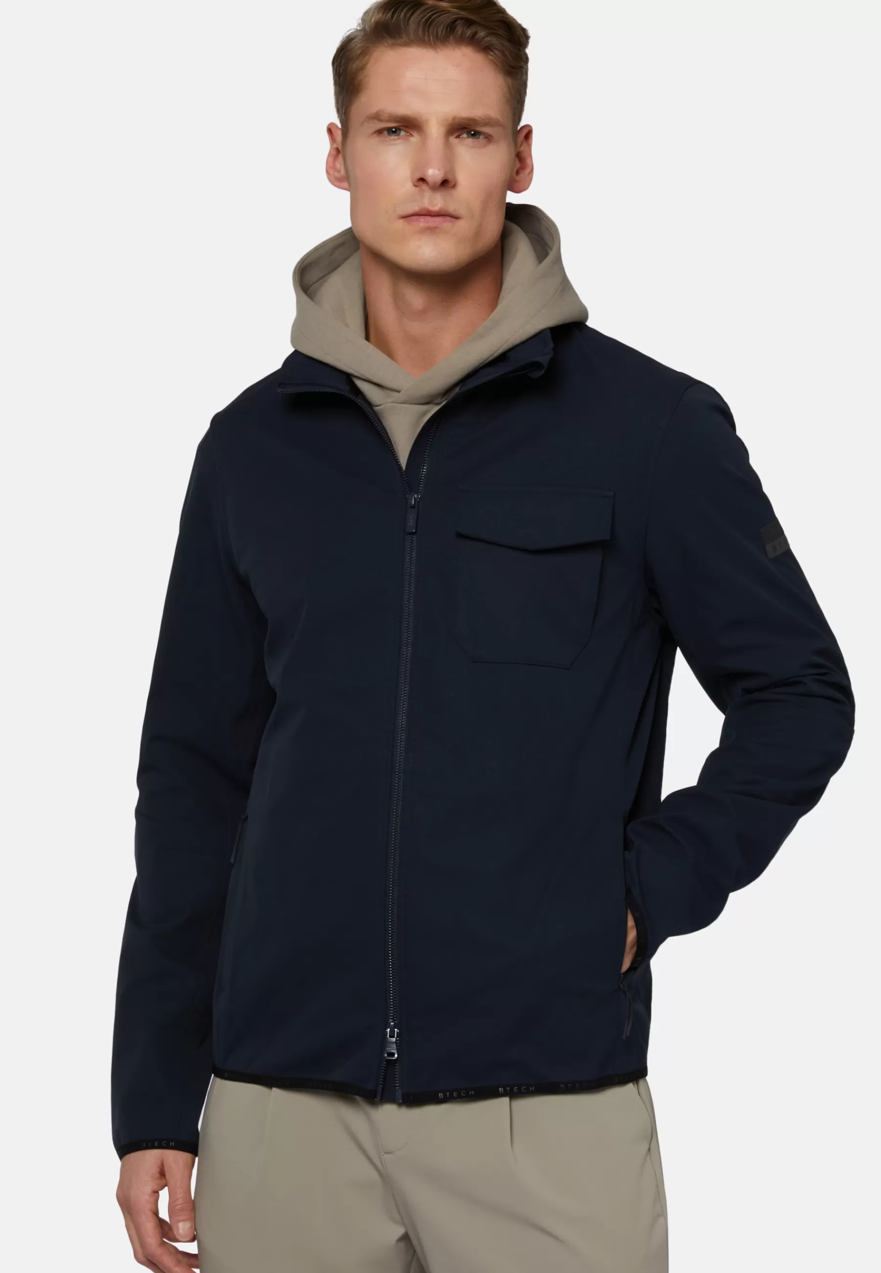 Outerwear^Boggi Milano Windbreaker Jacket In Recycled Technical Fabric Navy blue