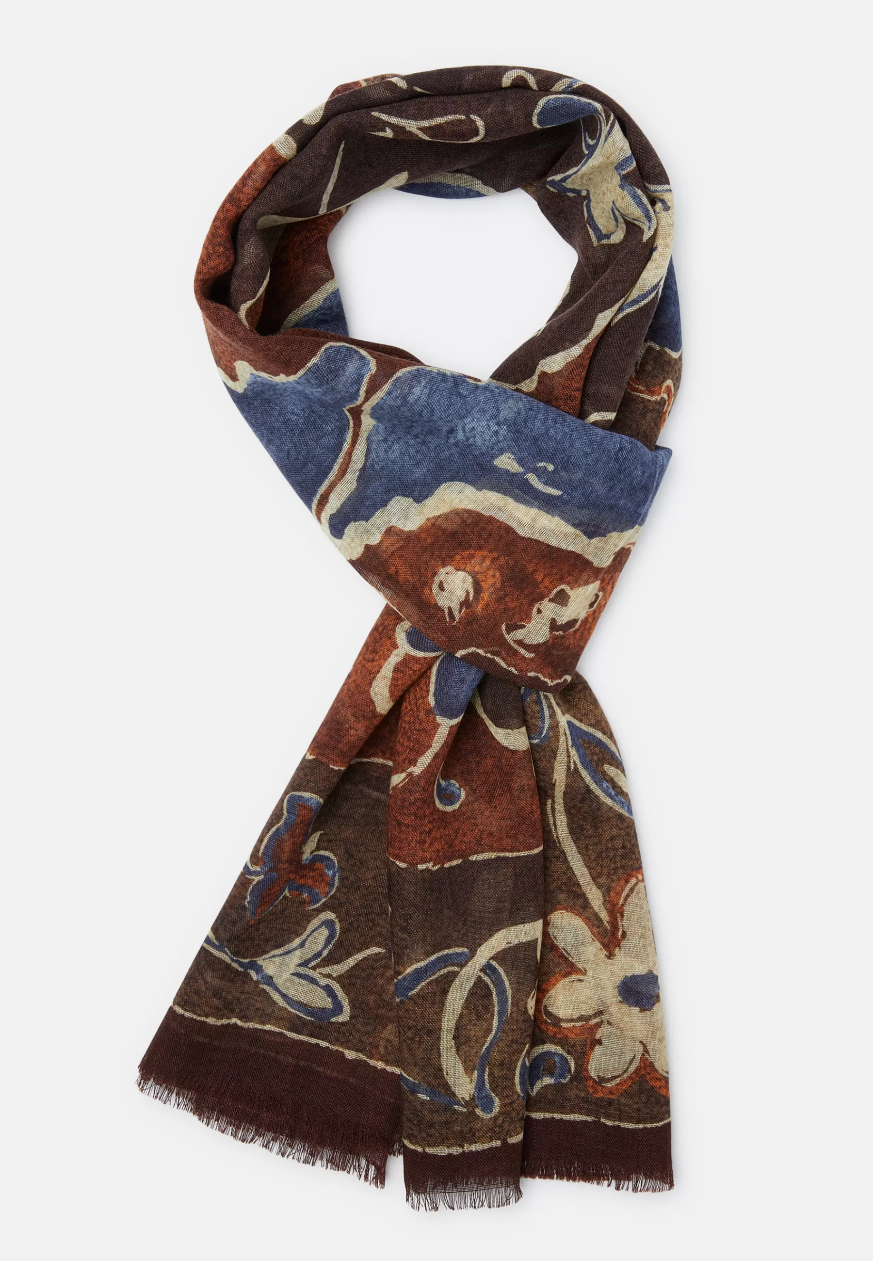 Scarves^Boggi Milano Wool Scarf With Fancy Printed Pattern Rot