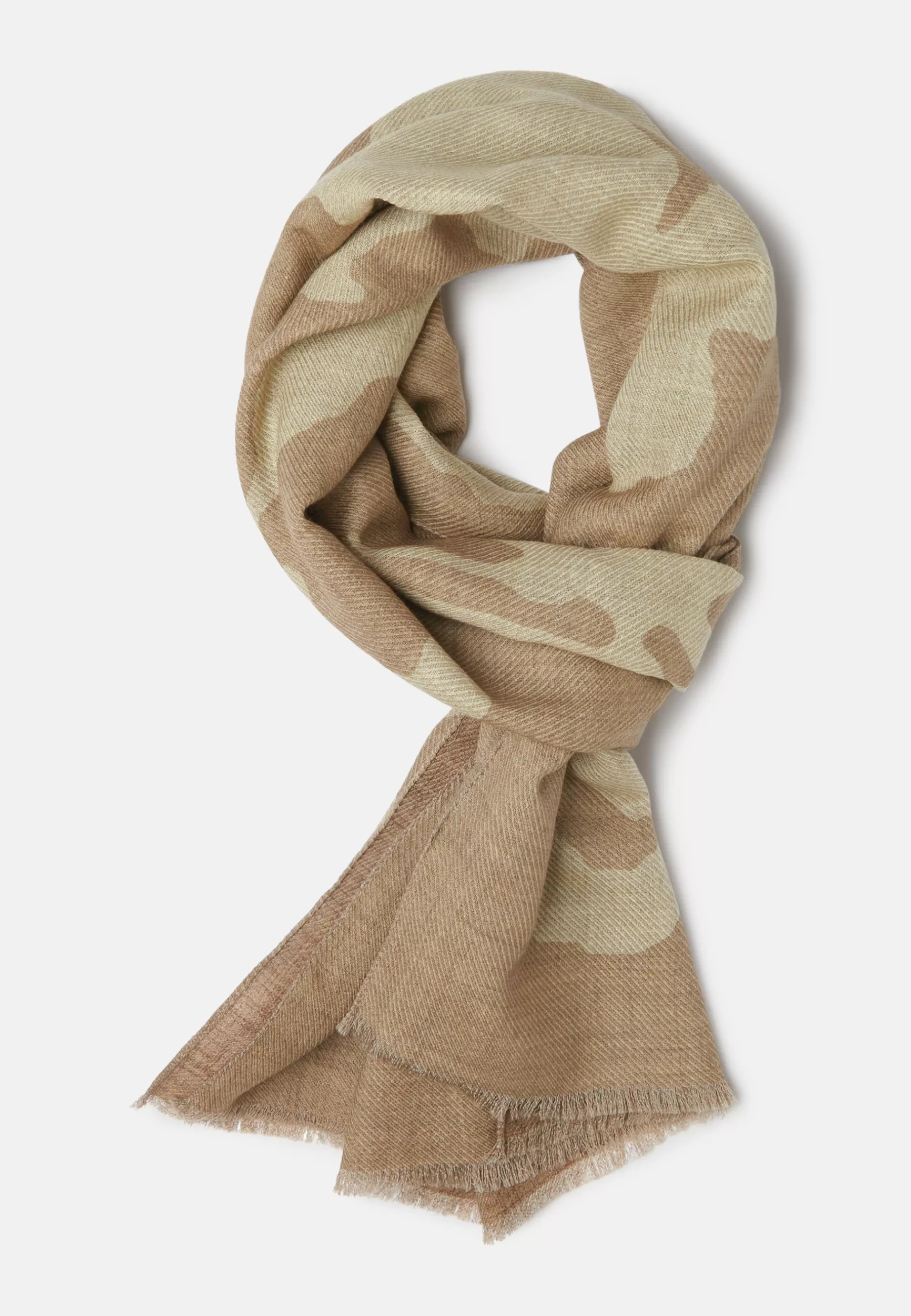 Scarves^Boggi Milano Wool Scarf With Printed Floral Pattern Hazelnut