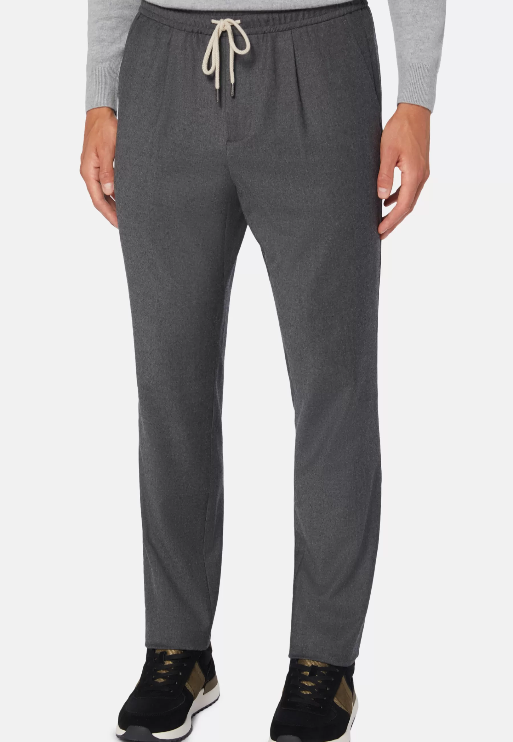 Pants^Boggi Milano Wool Stretch Coulisse Pants Grey