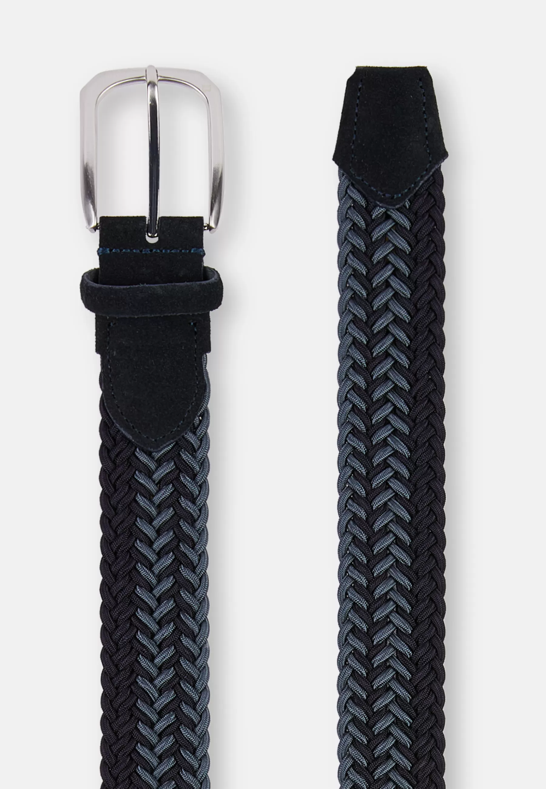 Belts^Boggi Milano Woven Elastic Belt Navy blue