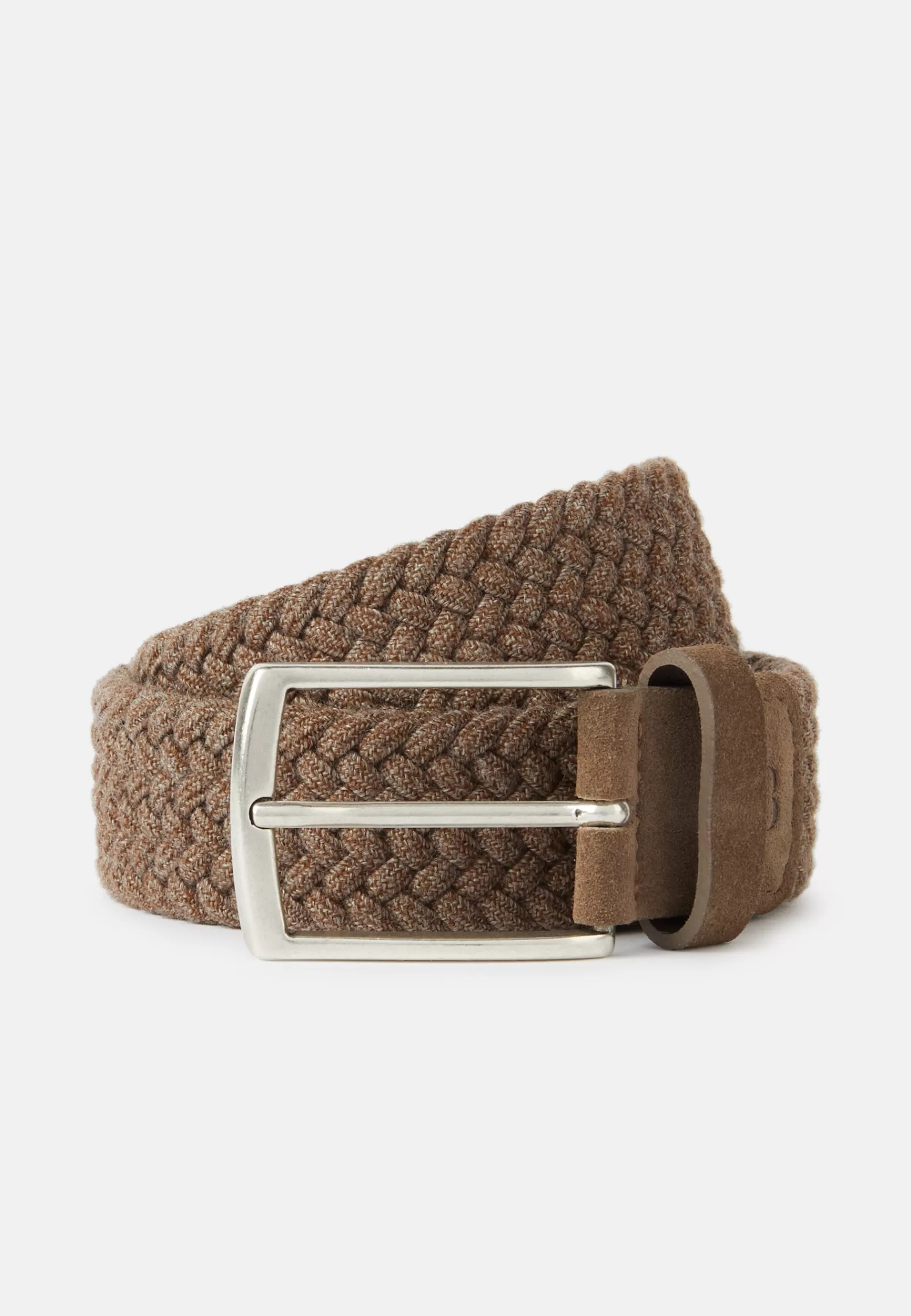 Belts^Boggi Milano Woven Elasticated Belt In a Wool Blend Taupe