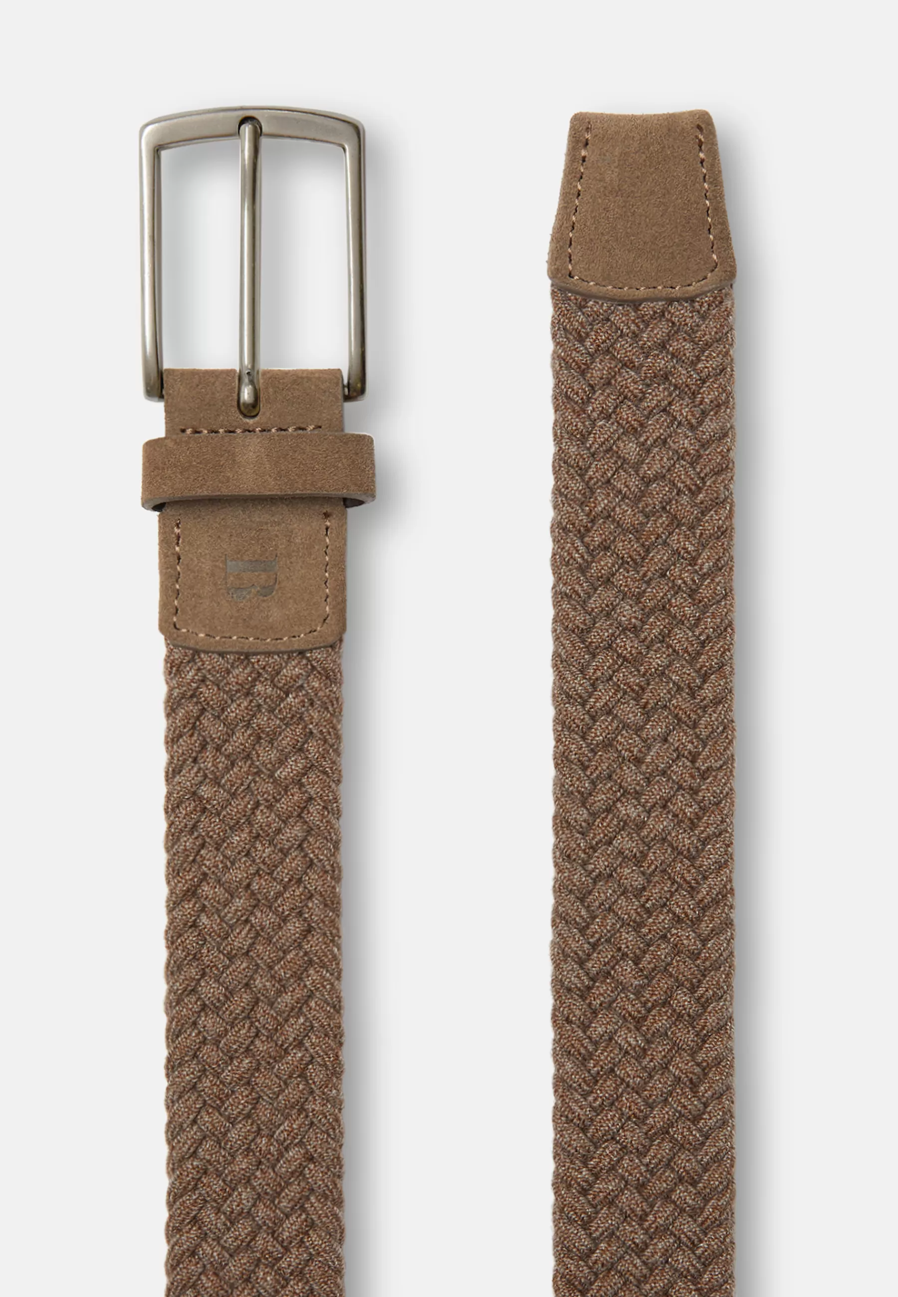 Belts^Boggi Milano Woven Elasticated Belt In a Wool Blend Taupe