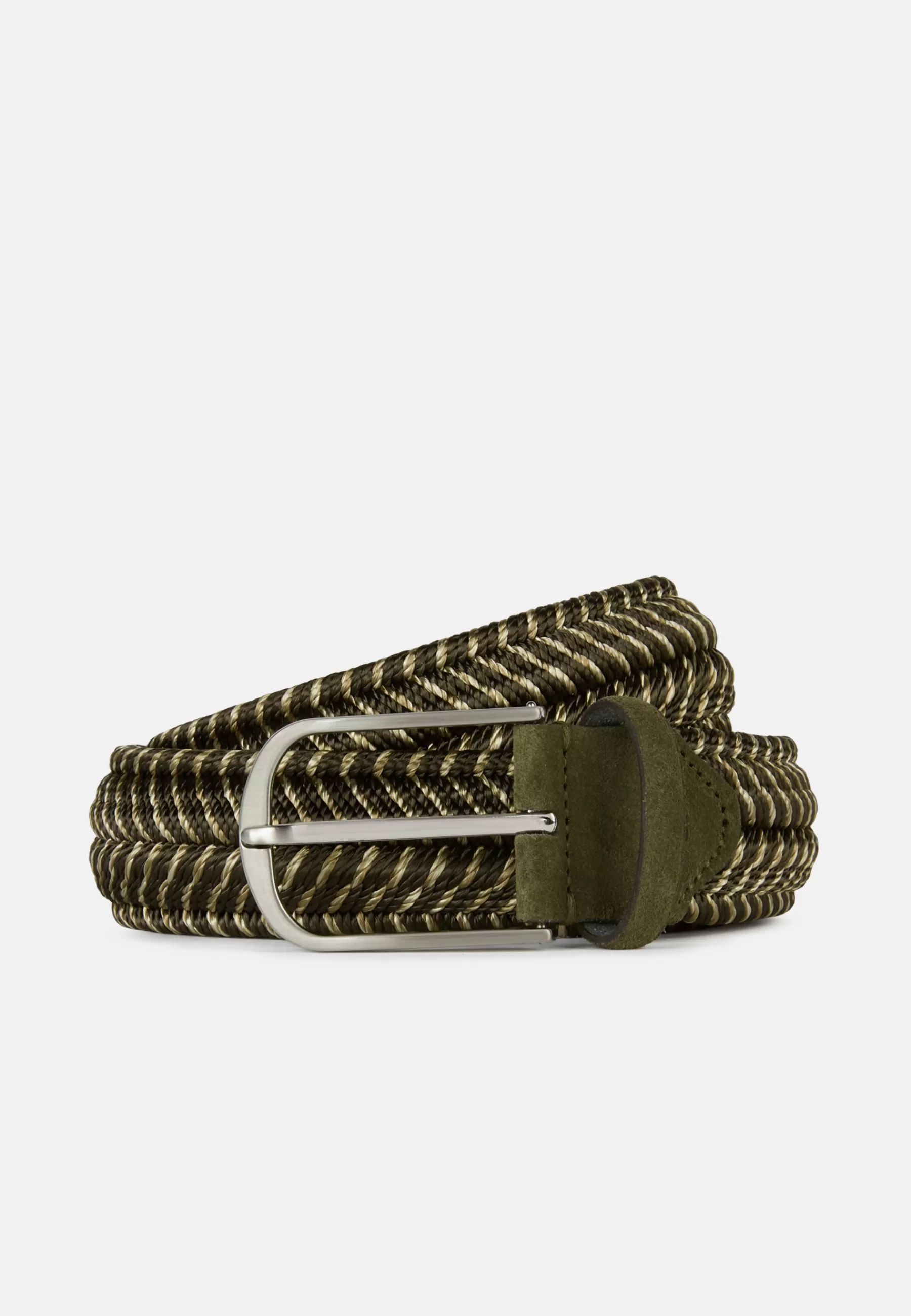 Belts^Boggi Milano Woven Elasticated Belt In Viscose Military Green