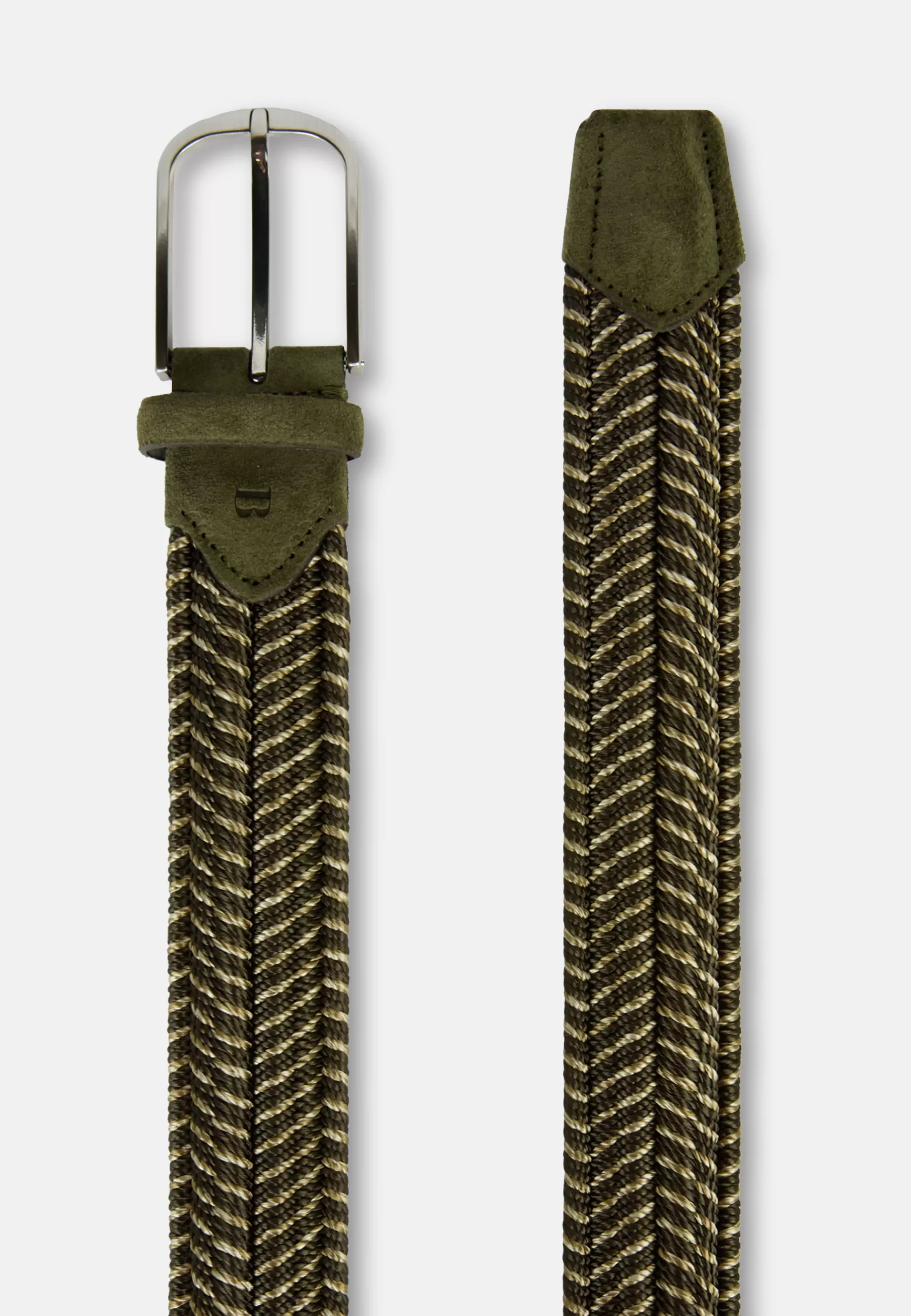 Belts^Boggi Milano Woven Elasticated Belt In Viscose Military Green