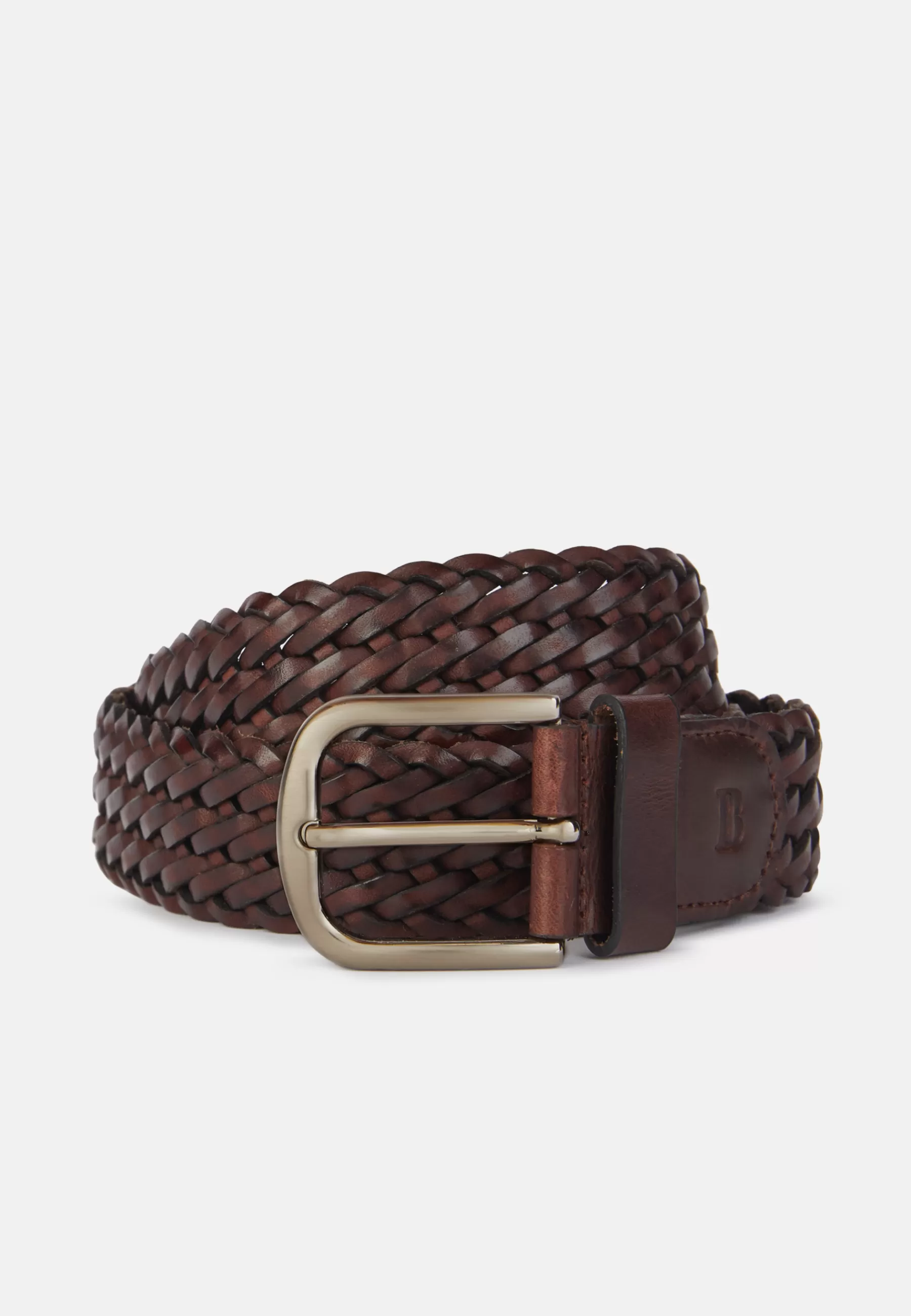 Belts^Boggi Milano Woven Leather Belt Brown