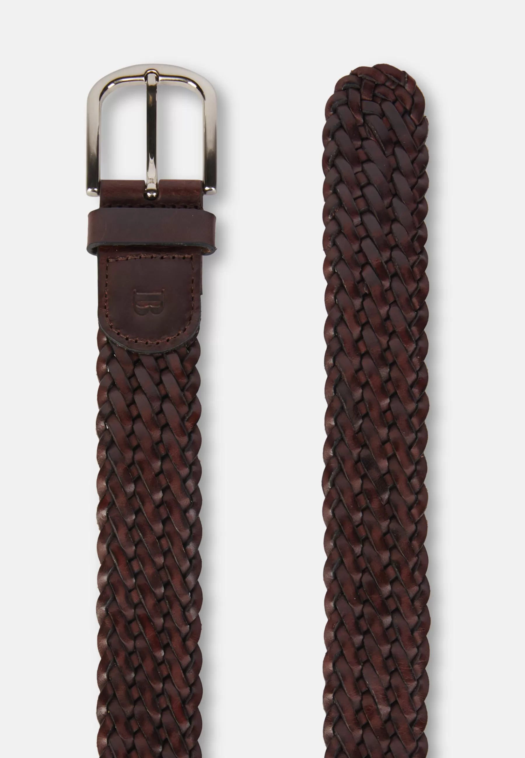 Belts^Boggi Milano Woven Leather Belt Brown