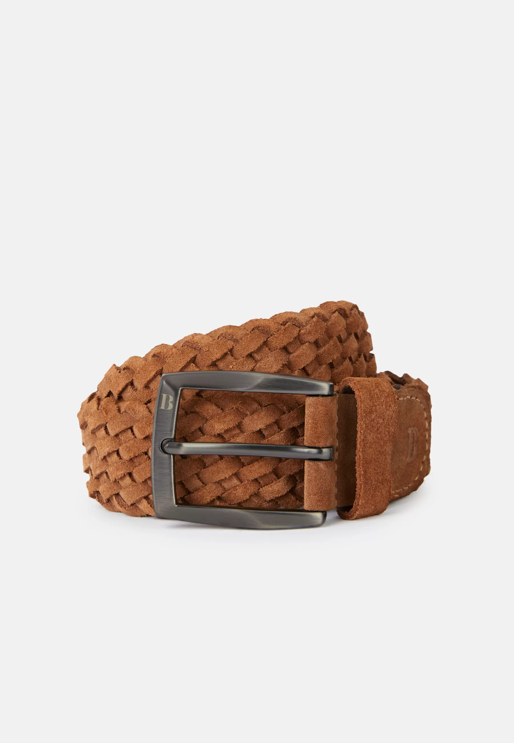 Belts^Boggi Milano Woven Suede Belt Light Brown