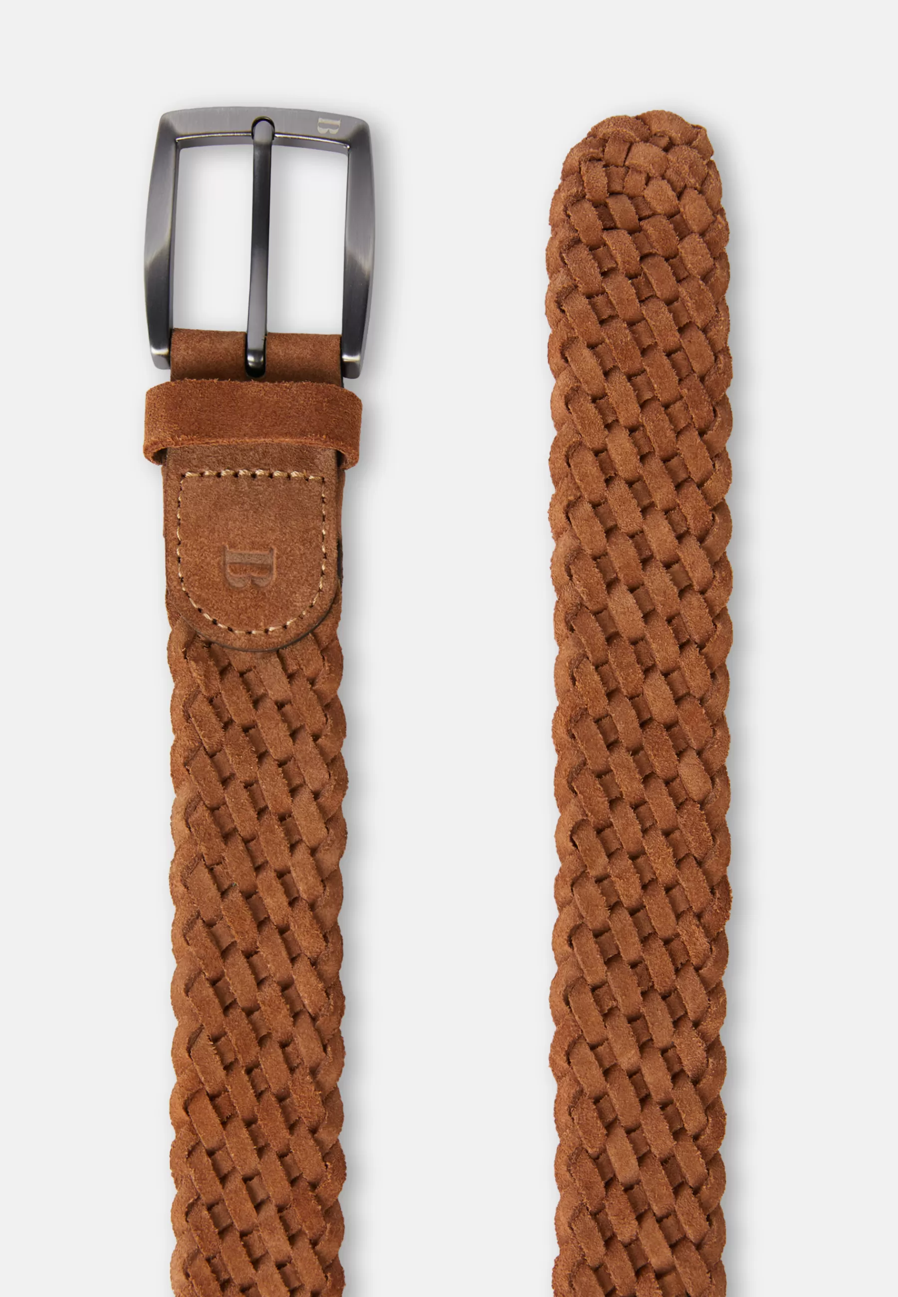 Belts^Boggi Milano Woven Suede Belt Light Brown